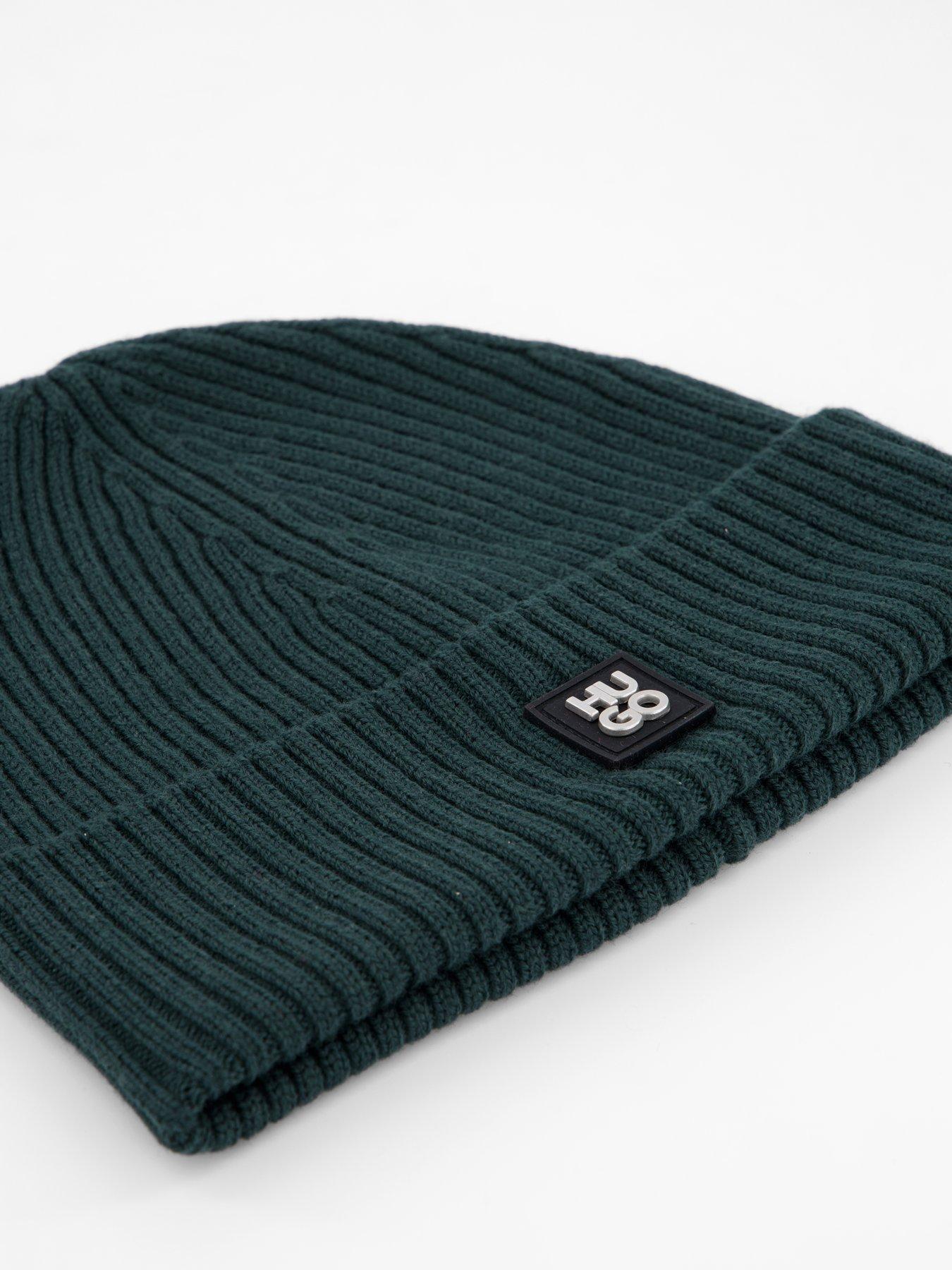 hugo-xola-logo-beanie-hat-green-one-colourdetail