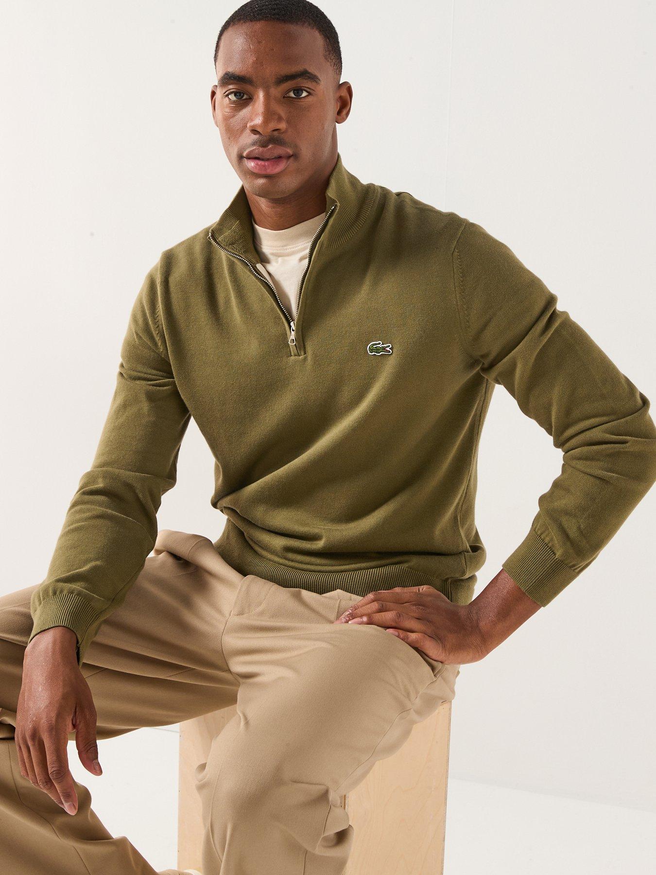 lacoste-lacoste-14-zip-regular-fit-high-neck-knitted-jumpernbsp--khakidetail