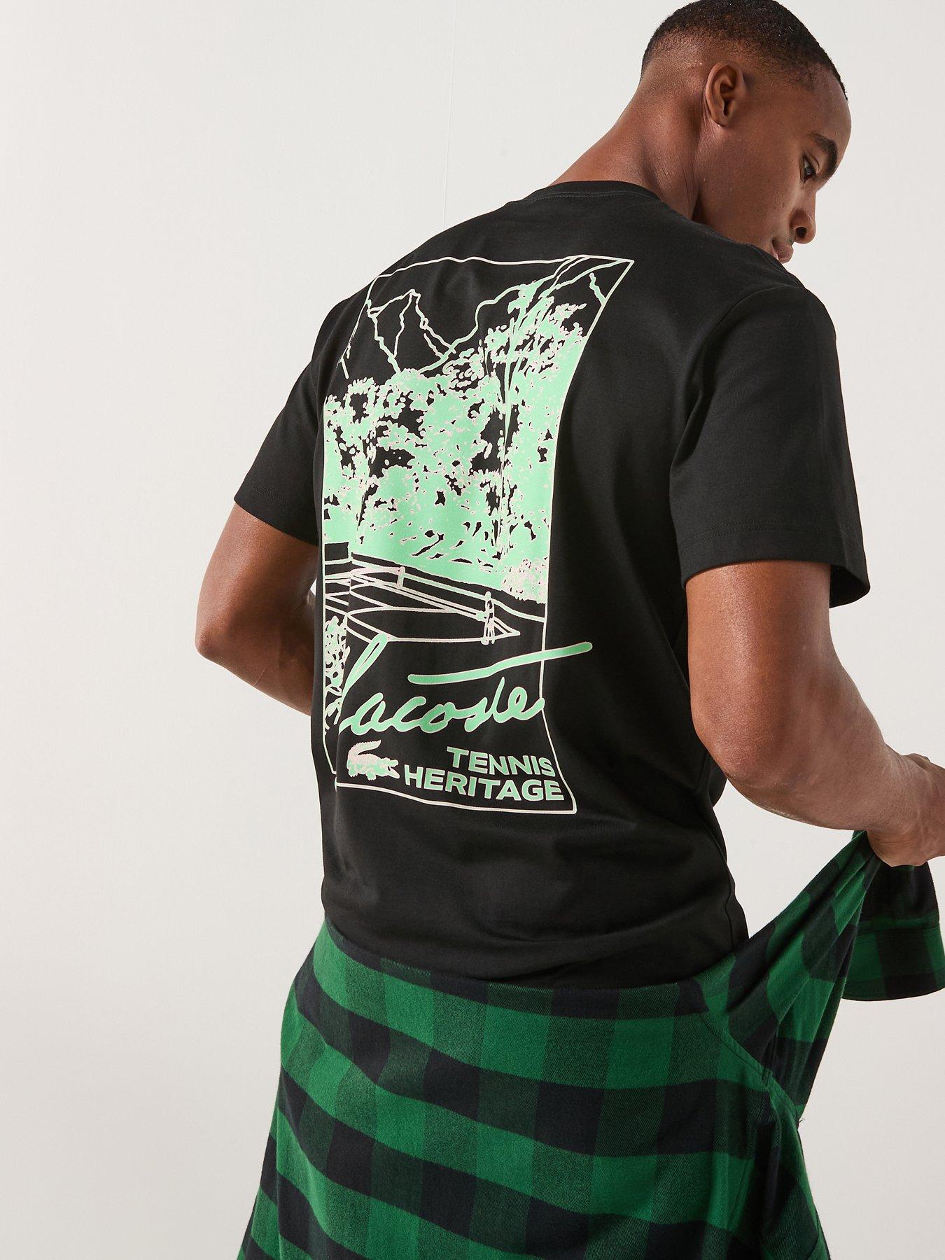 Lacoste Lacoste Regular Fit Heavy Jersey Backprint T-shirt- Black