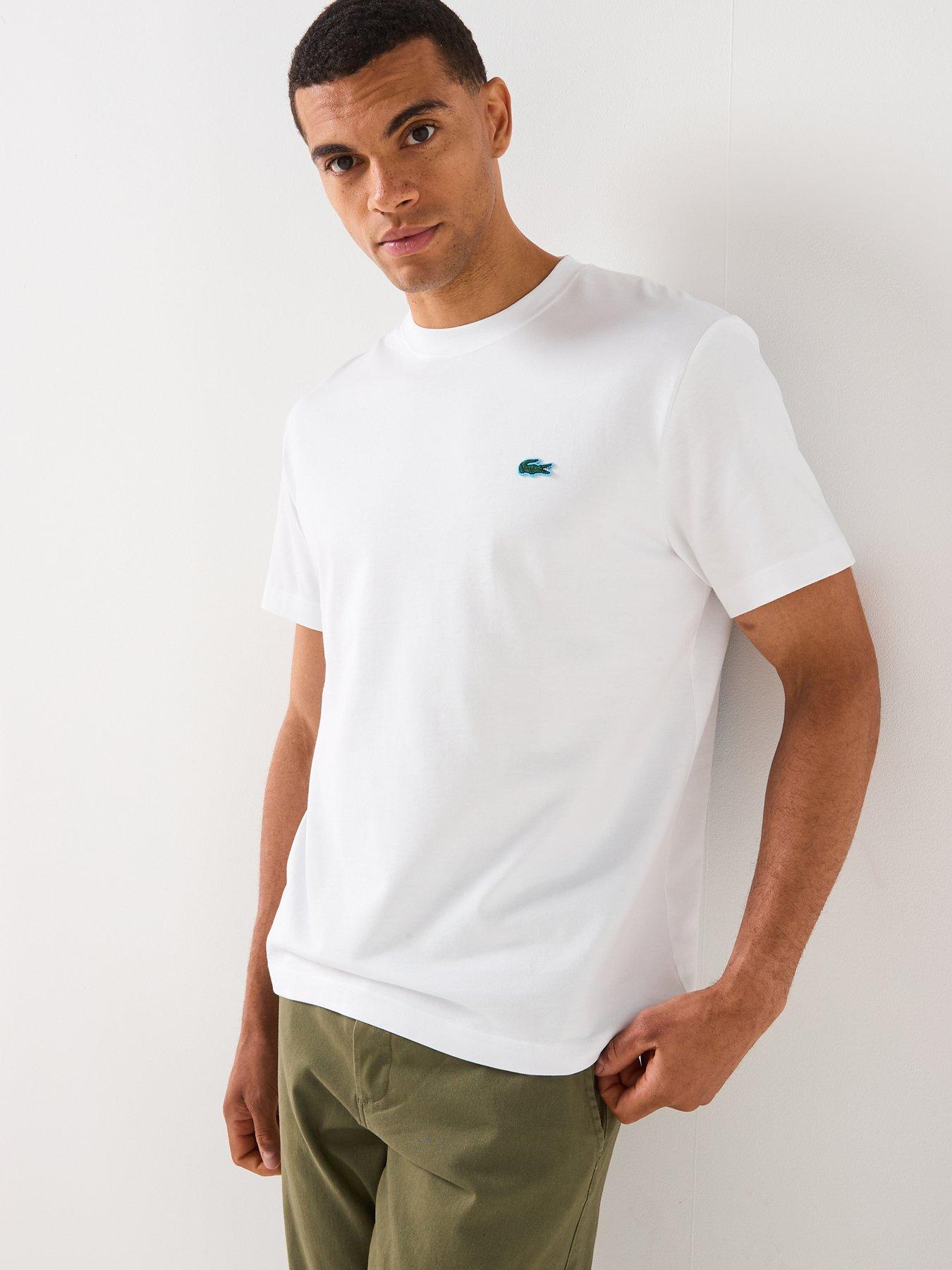 Image 1 of 6 of Lacoste Regular Fit Heavy Jersey Backprint T-shirt&nbsp;- White