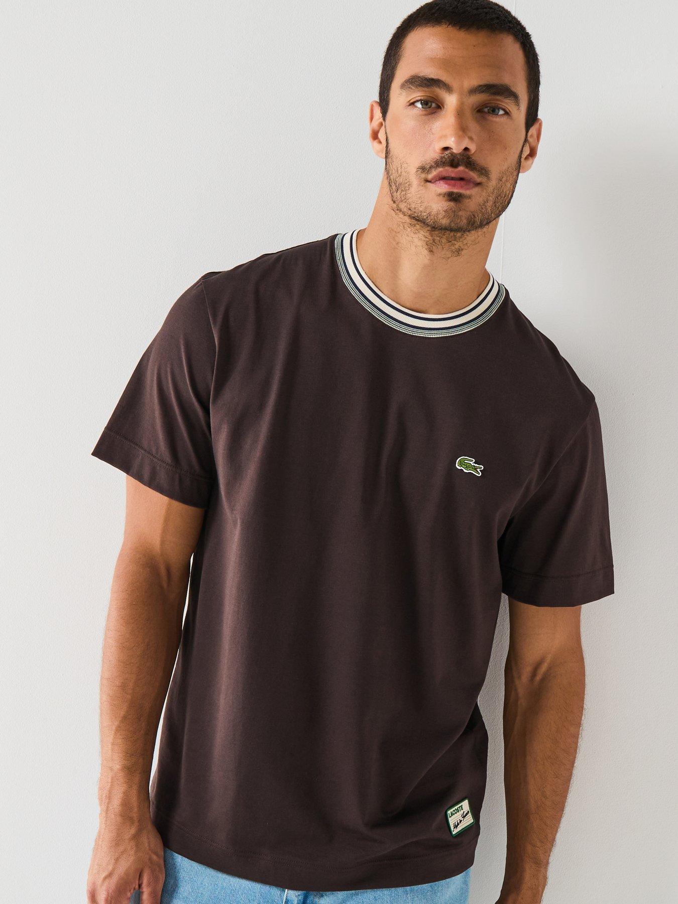 Lacoste Lacoste French Made Premium Regular Fit Rubberised Logo T-shirt - Brown