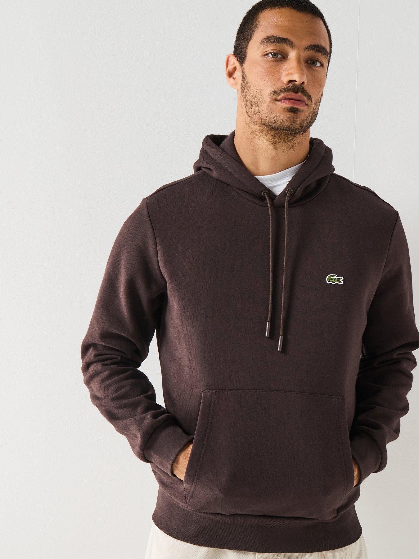Lacoste Brushed Fleece Hoodie - Brown