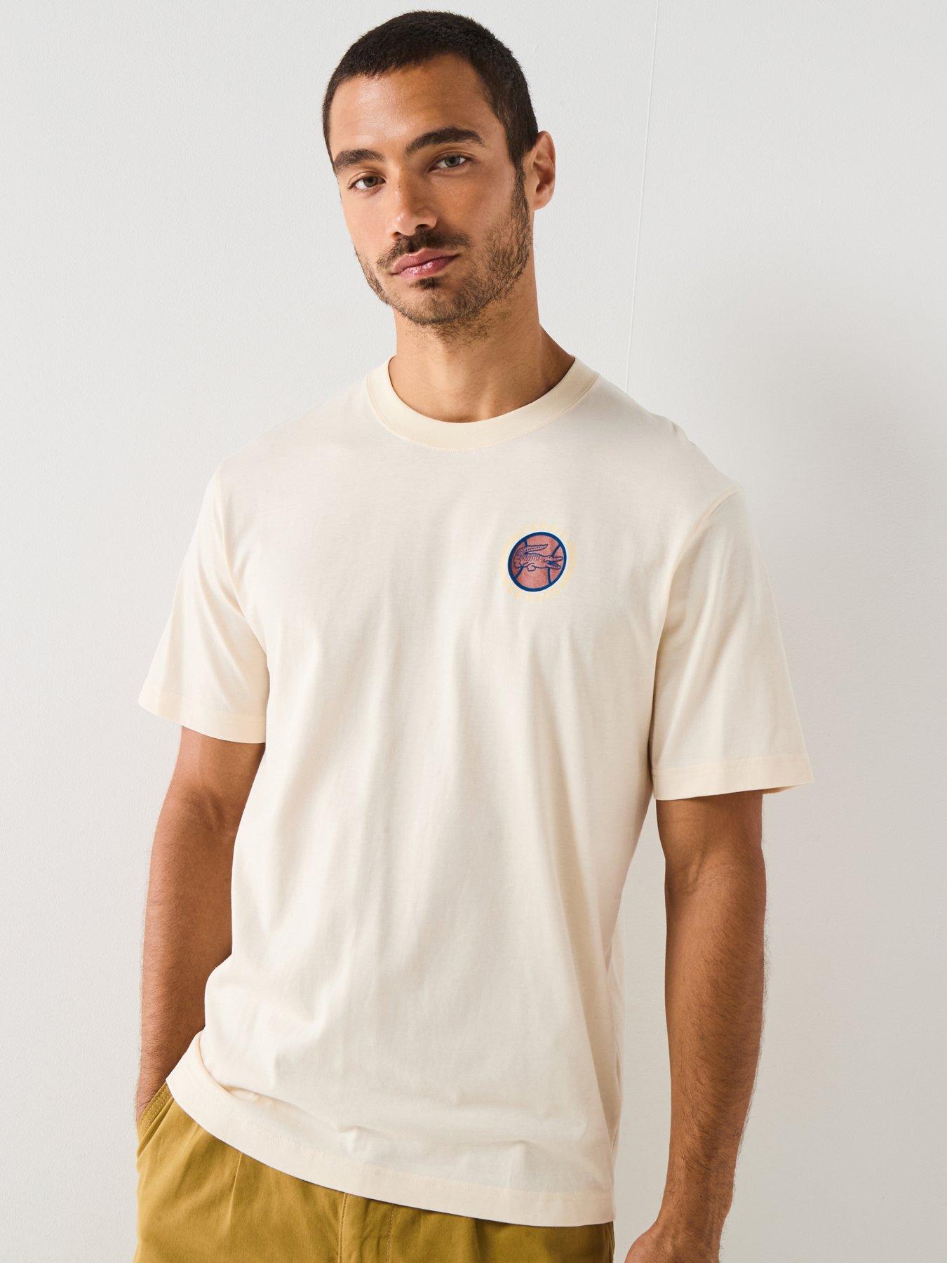 Lacoste Regular Fit Heavy Jersey Backprint T-shirt - Cream