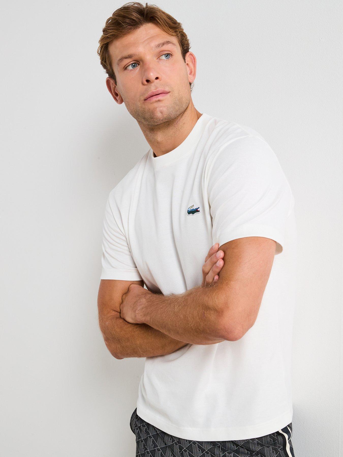 Image 1 of 6 of Lacoste Lacoste Landscape Crocodile T-shirt&nbsp;- White