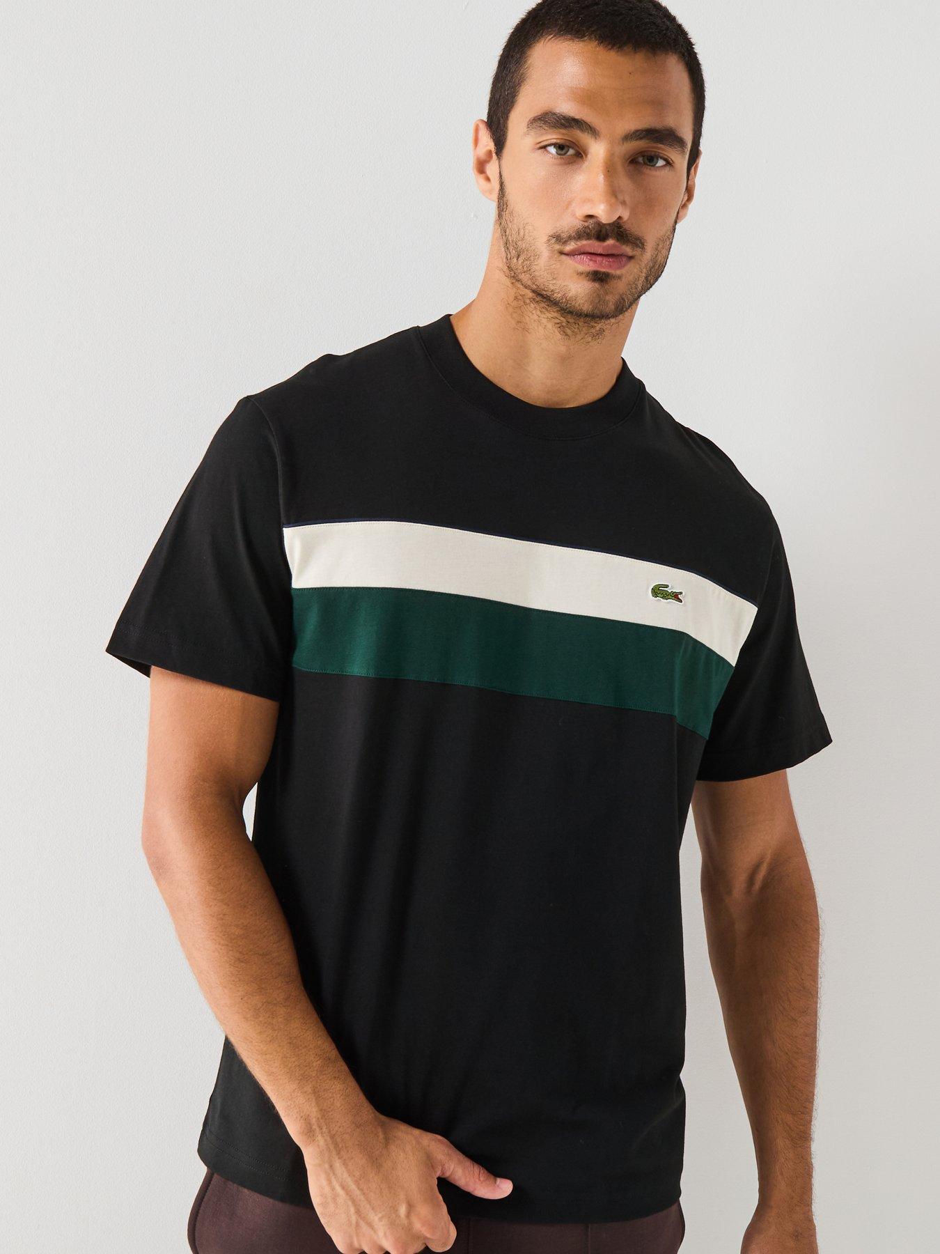 Image 1 of 4 of Lacoste Regular Fit Colourblock Jersey T-shirt&nbsp;- Black