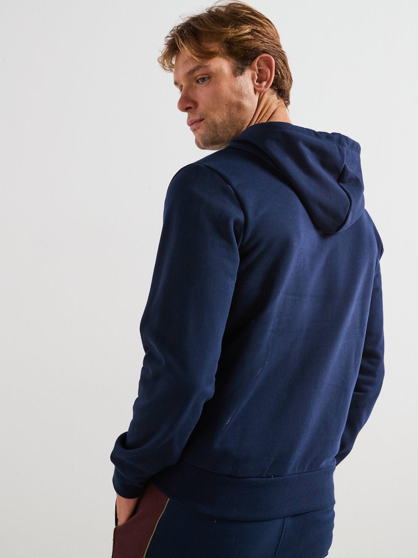 Image 2 of 6 of Lacoste Zipped Colour Block Hoodie - Navy