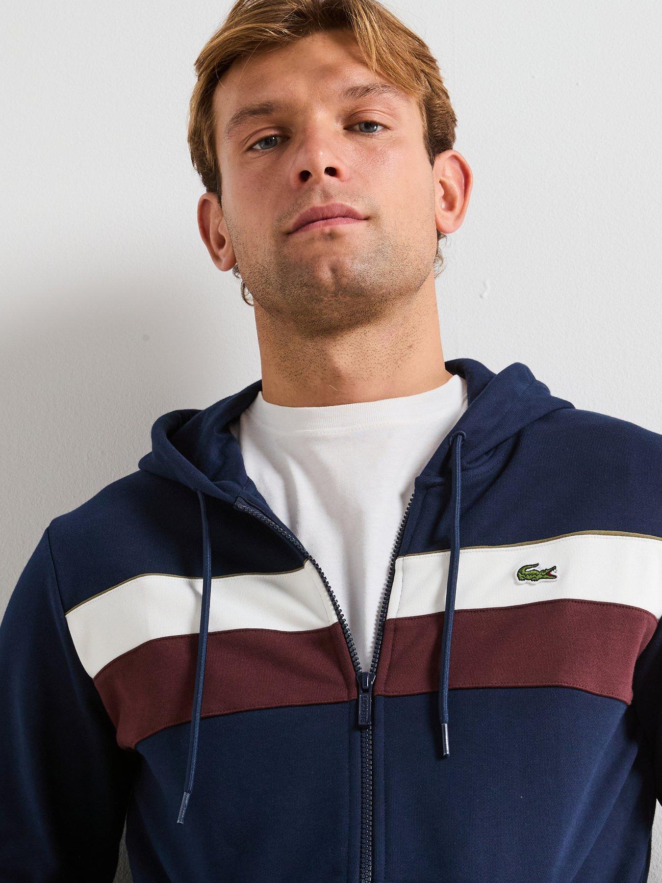 Image 5 of 6 of Lacoste Zipped Colour Block Hoodie - Navy