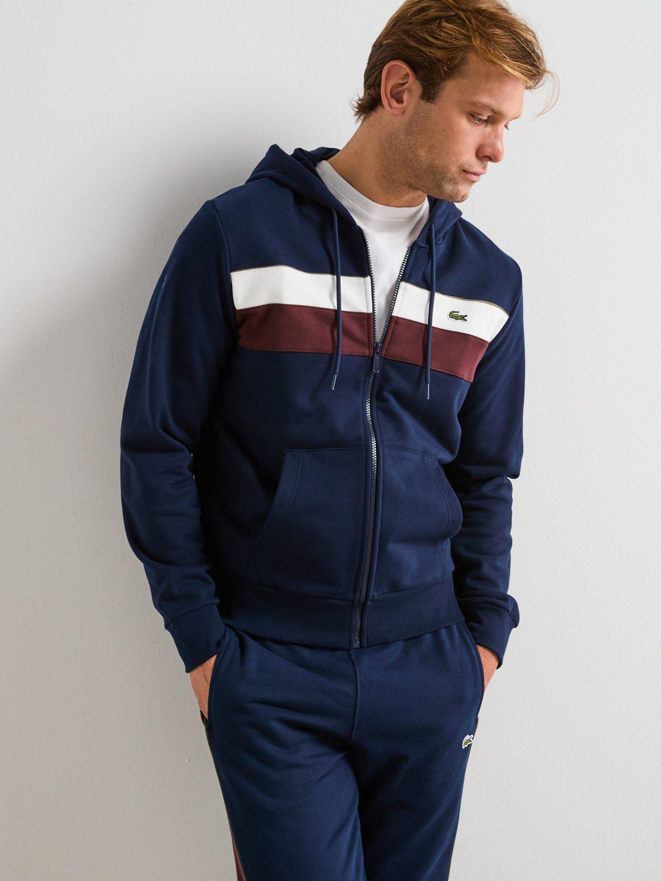 Image 6 of 6 of Lacoste Zipped Colour Block Hoodie - Navy