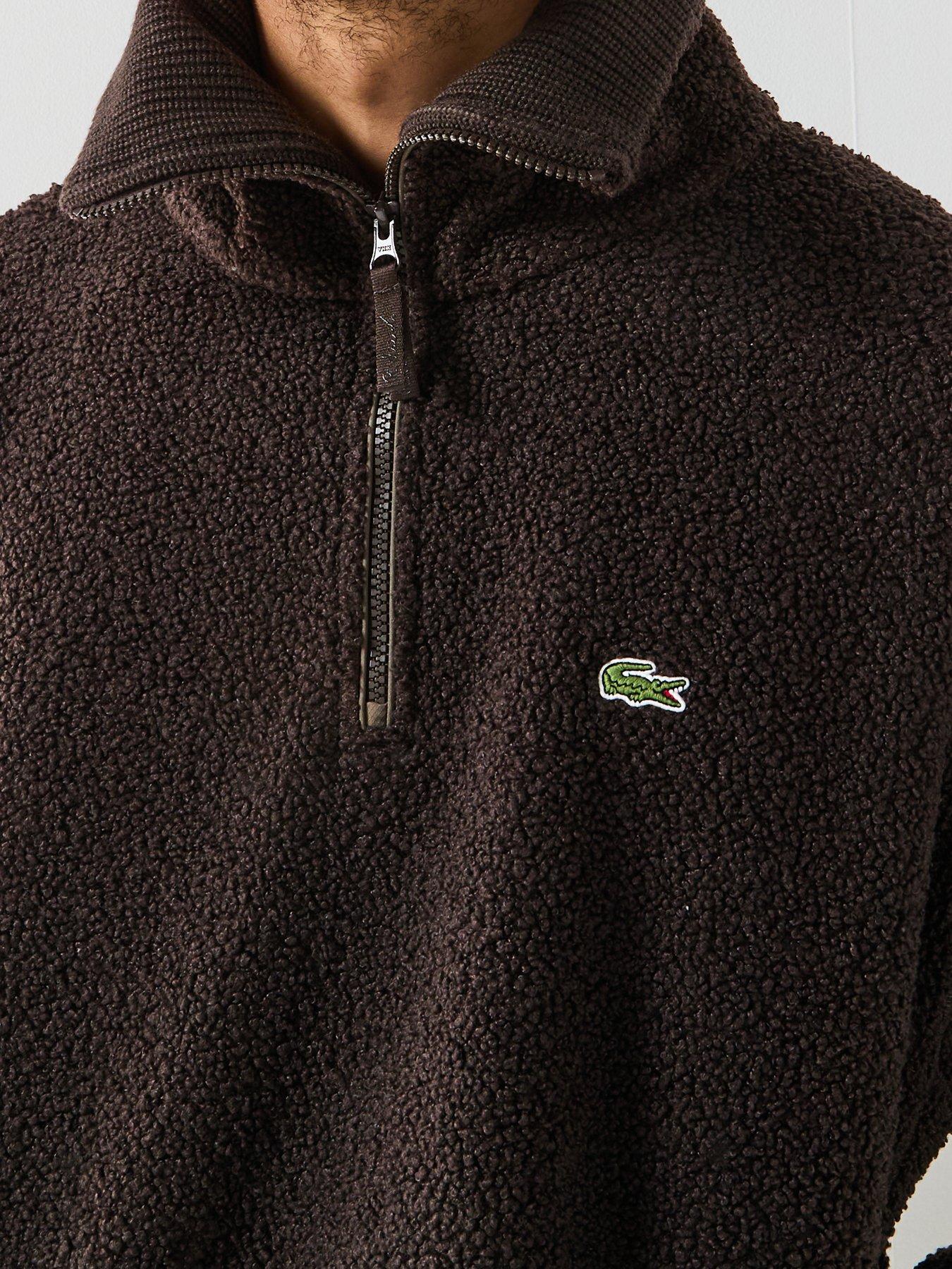 lacoste-lacoste-14-zip-high-neck-fleece-sweatshirtnbsp--browndetail