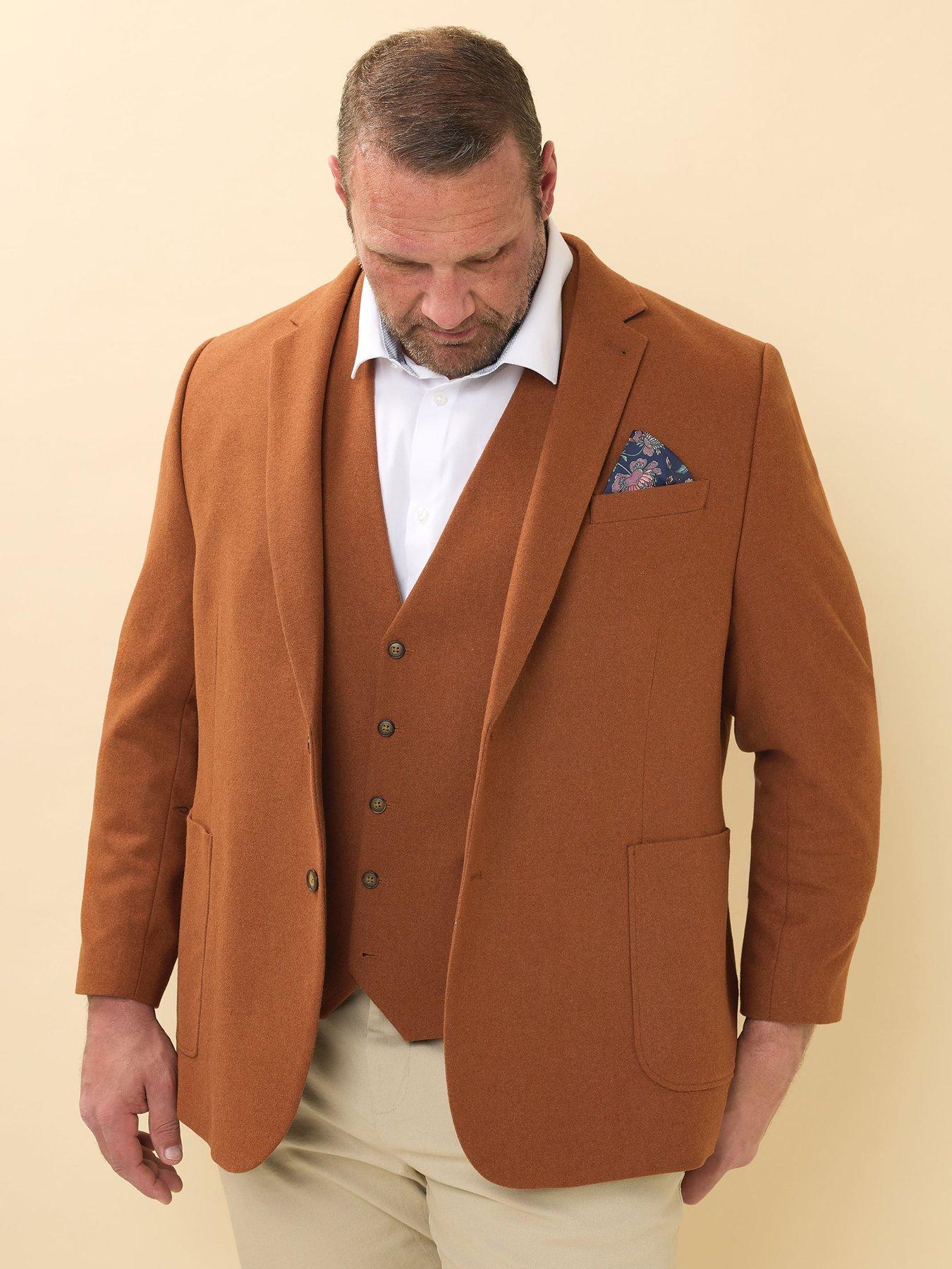 Image 4 of 4 of BadRhino Tailoring Big &amp; Tall Rust Orange Tweed Waistcoat