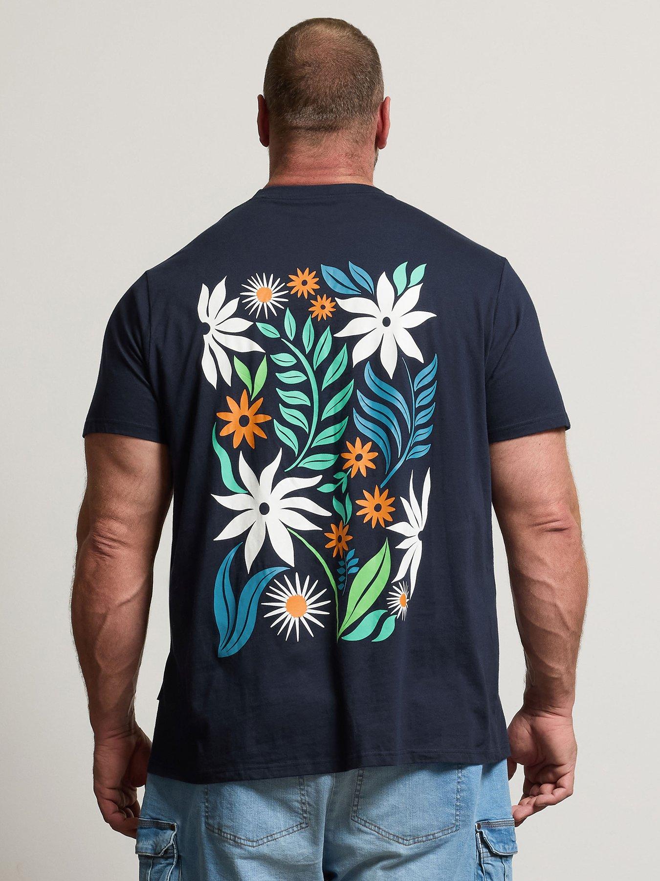 BadRhino Badrhino Flower Print Front  &  Back T-shirt