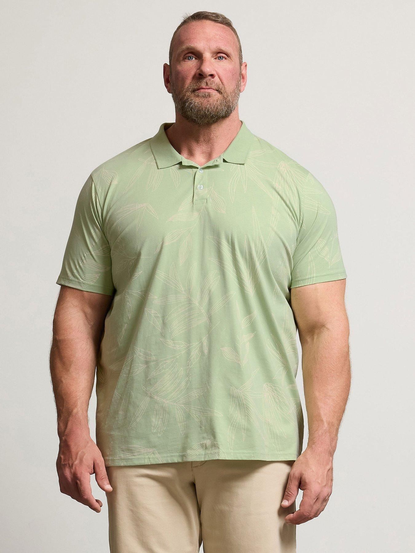 BadRhino Leaf Print Polo Shirt - Green
