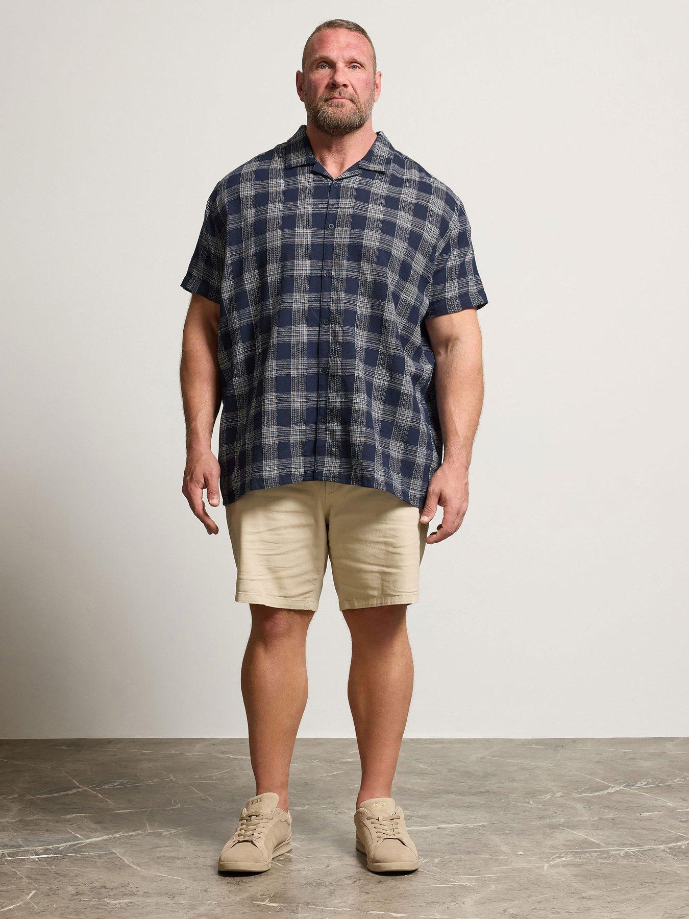 Image 3 of 6 of BadRhino Seersucker Check Short Sleeve Shirt - Blue