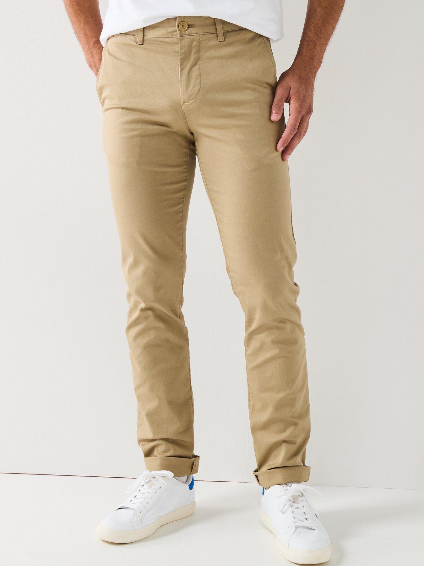 Image 1 of 4 of Lacoste Slim Fit Stretch Cotton Chino Trousers - Beige