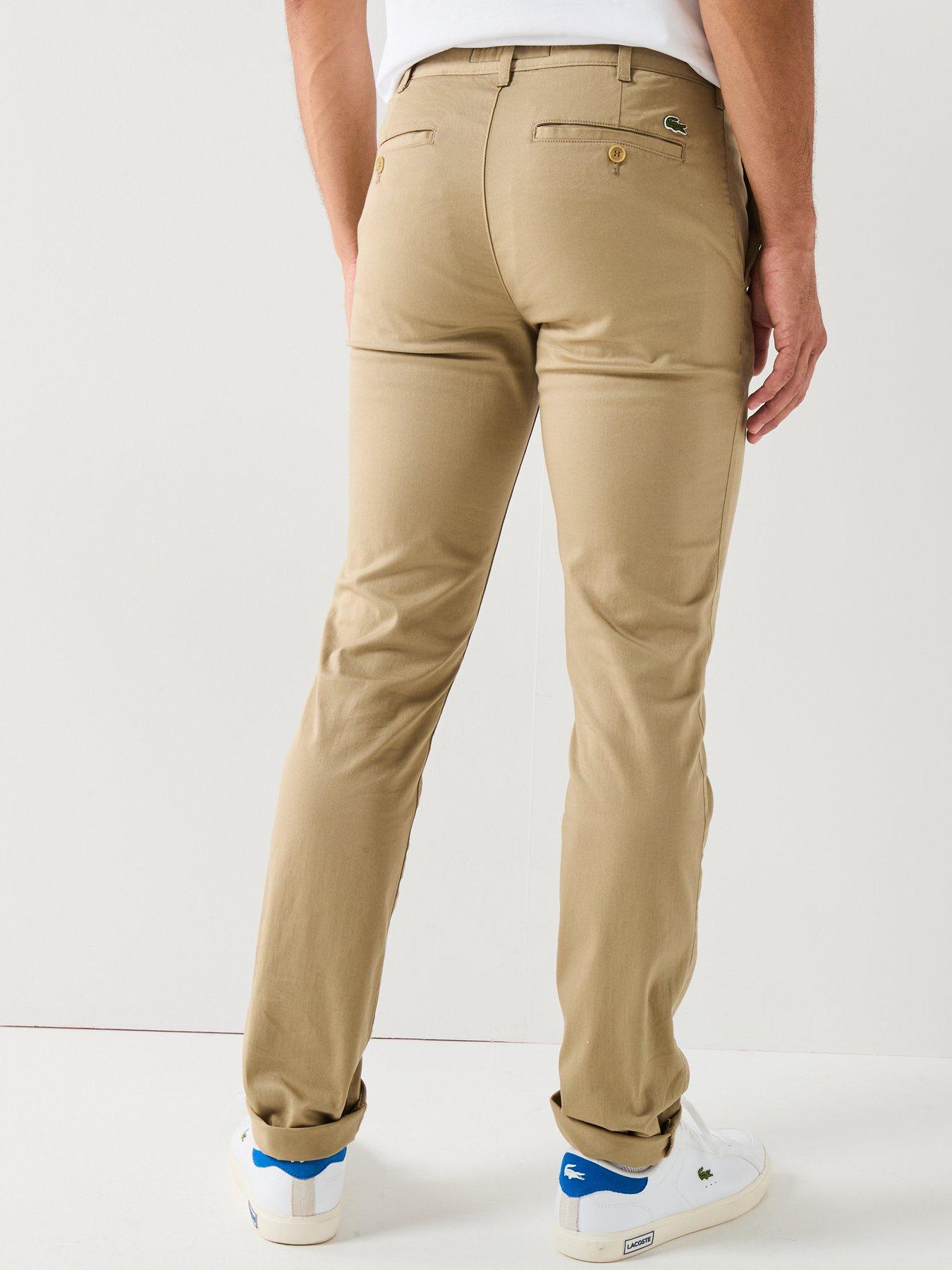 Image 2 of 4 of Lacoste Slim Fit Stretch Cotton Chino Trousers - Beige