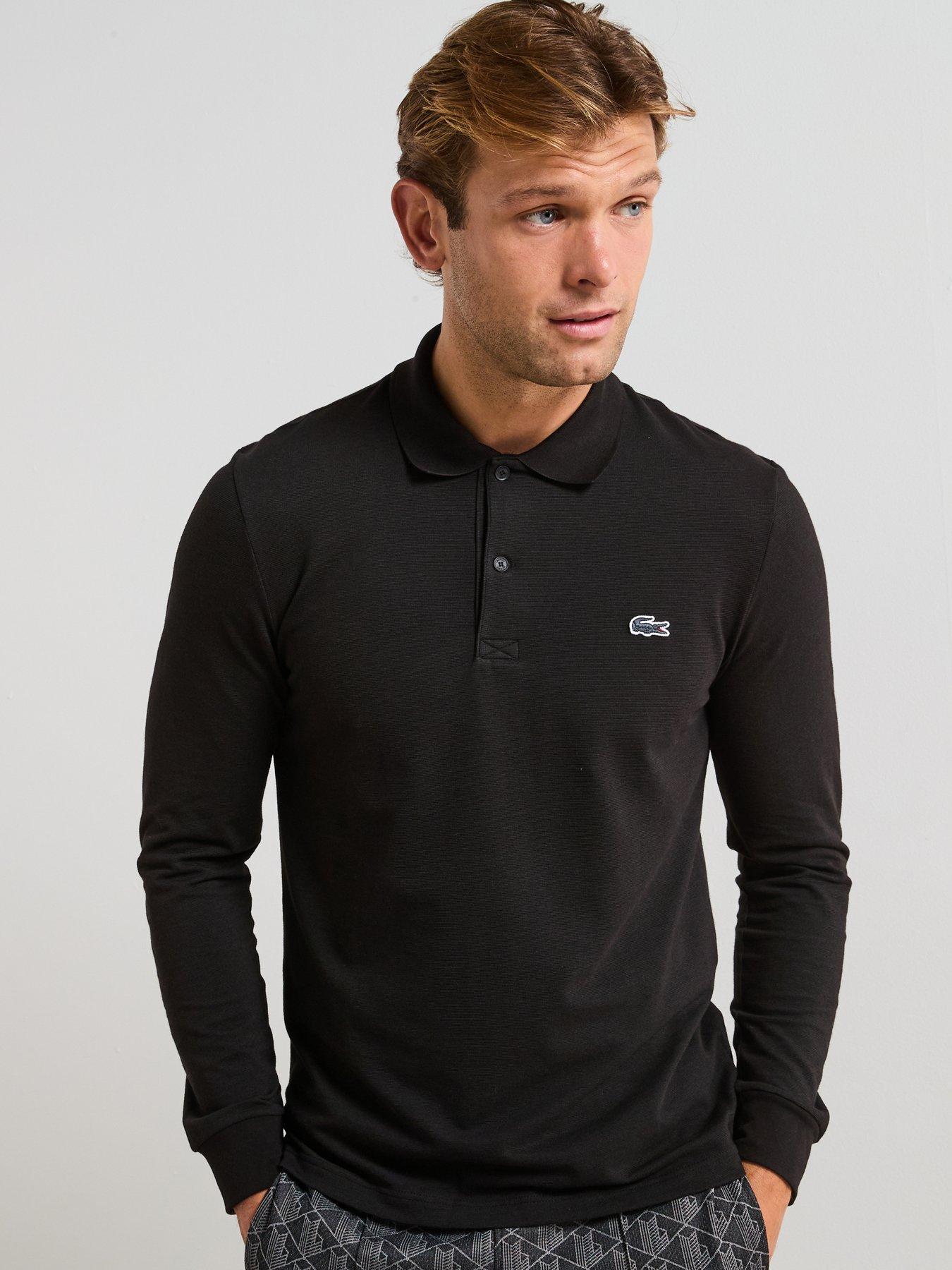 Lacoste Ottoman Long Sleeve Polo Shirt - Black