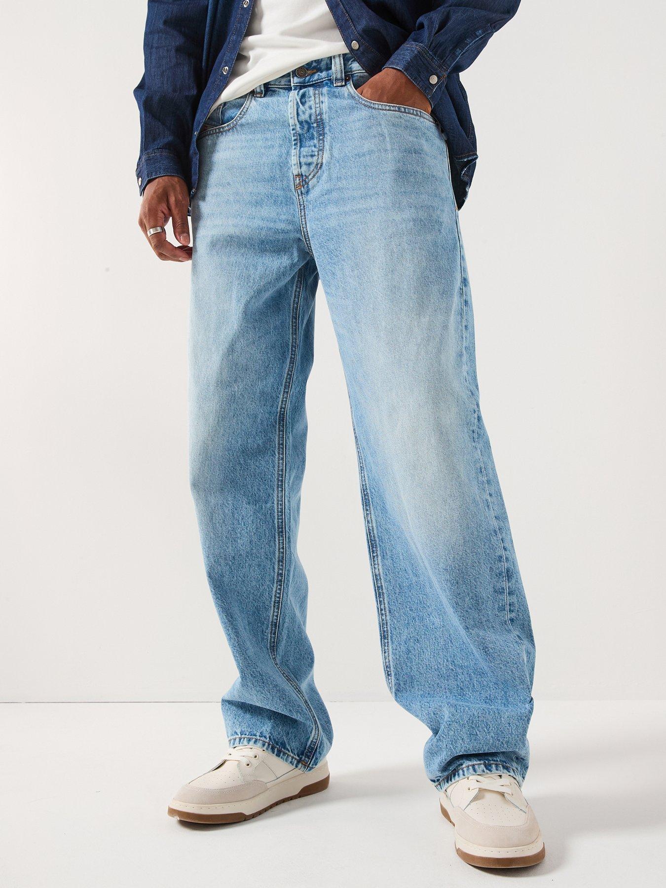 Diesel D-Macro Baggy Loose Fit Jeans - Light Blue