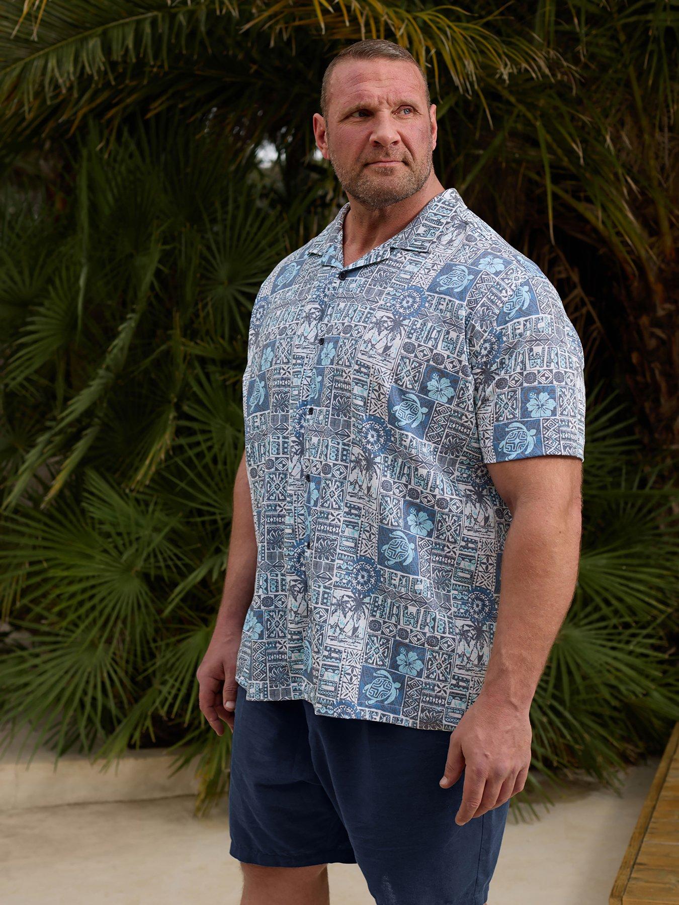 undefined Seersucker Turtle Short Sleeve Shirt - Blue