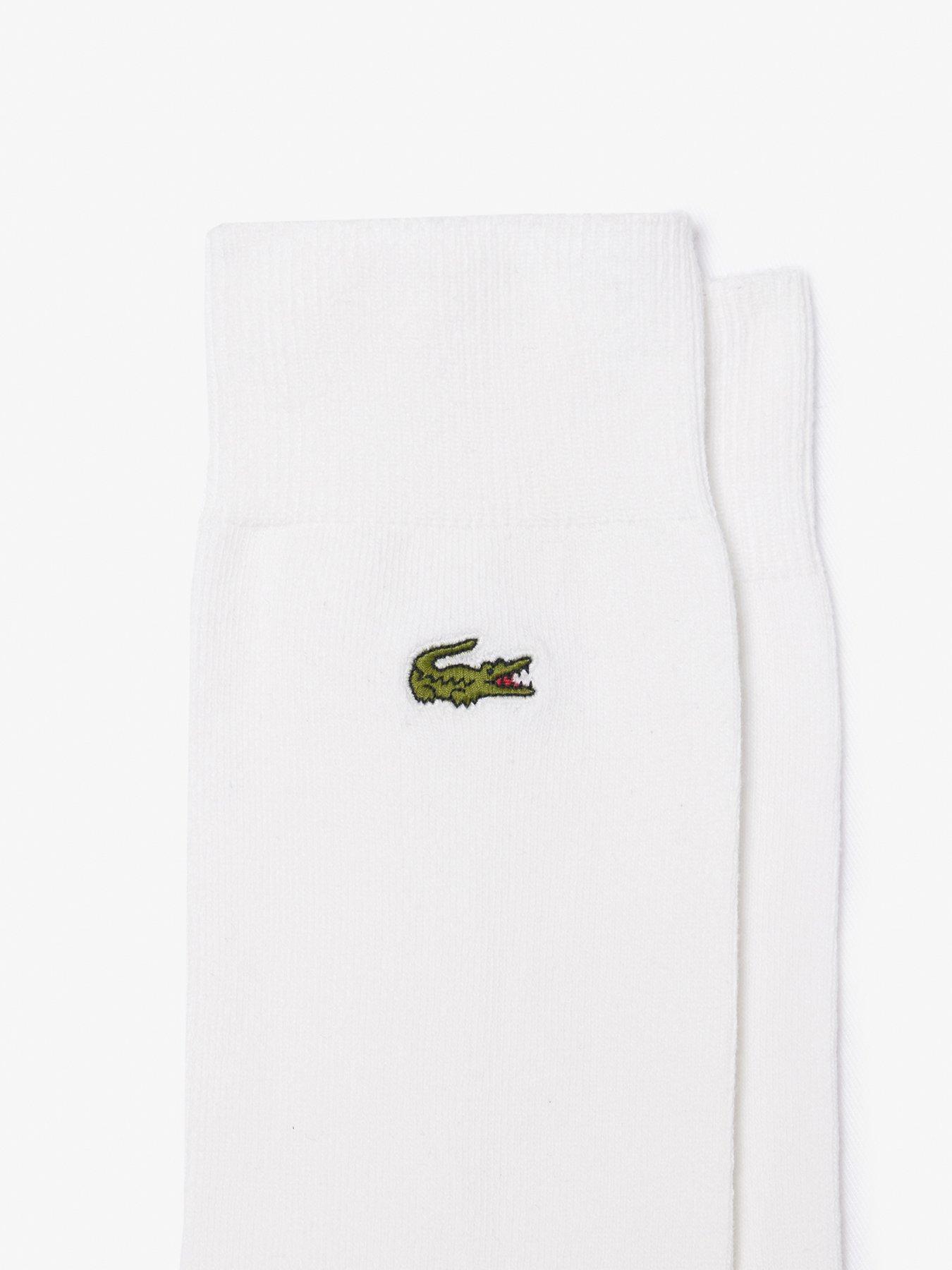 Image 2 of 2 of Lacoste 5 Pack Ankle Socks- White