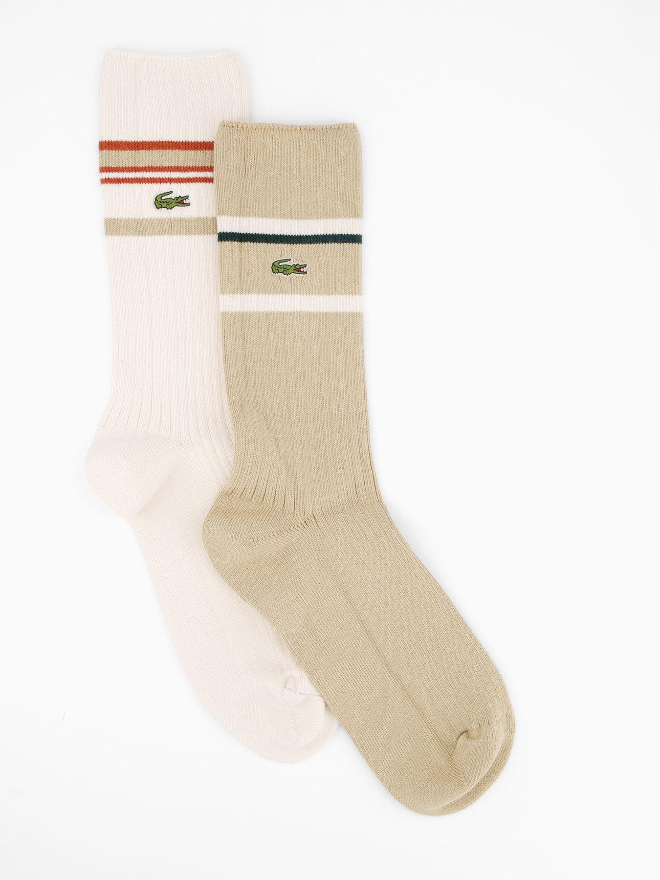 Lacoste Lacoste Made In France 2 Pack Ankle Socks- Beige