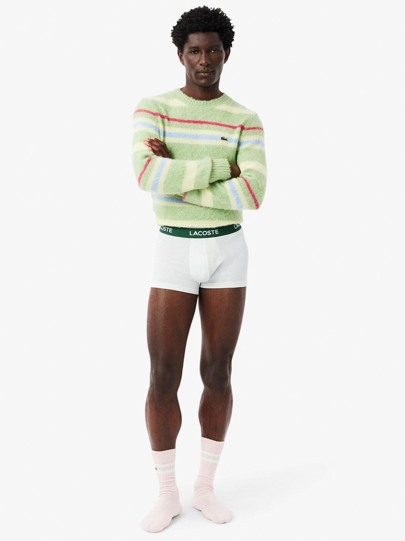 Image 3 of 4 of Lacoste Lacoste 3 Pack Cotton Trunks - White Multi