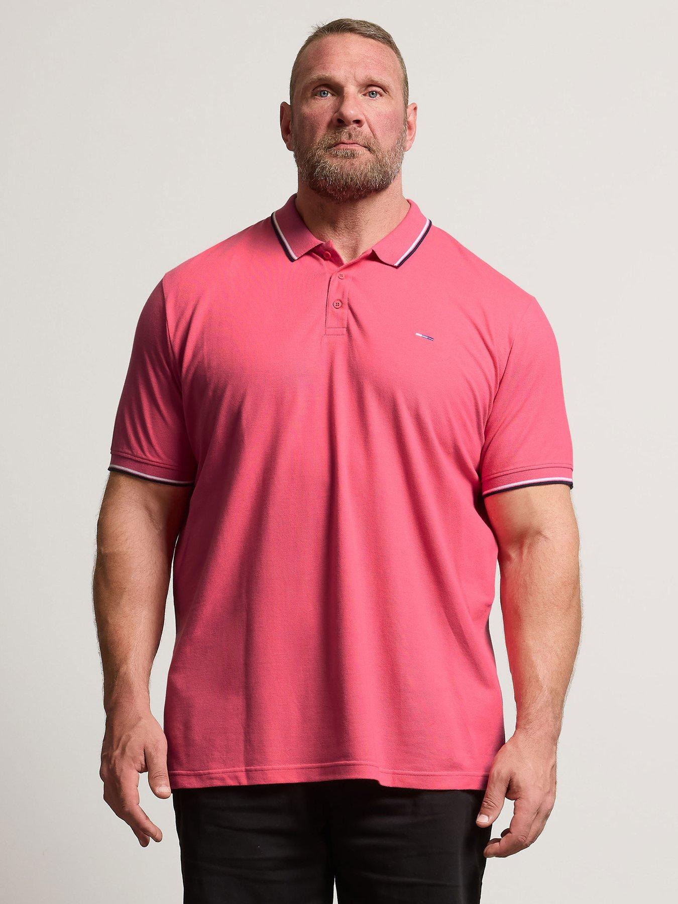 BadRhino Pique Tipped Polo Shirt - Salmon
