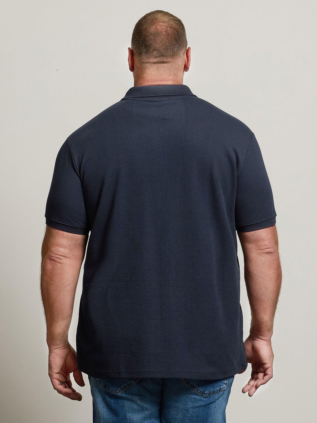Image 2 of 4 of BadRhino Waffle Texture Zip Polo Shirt - Blue