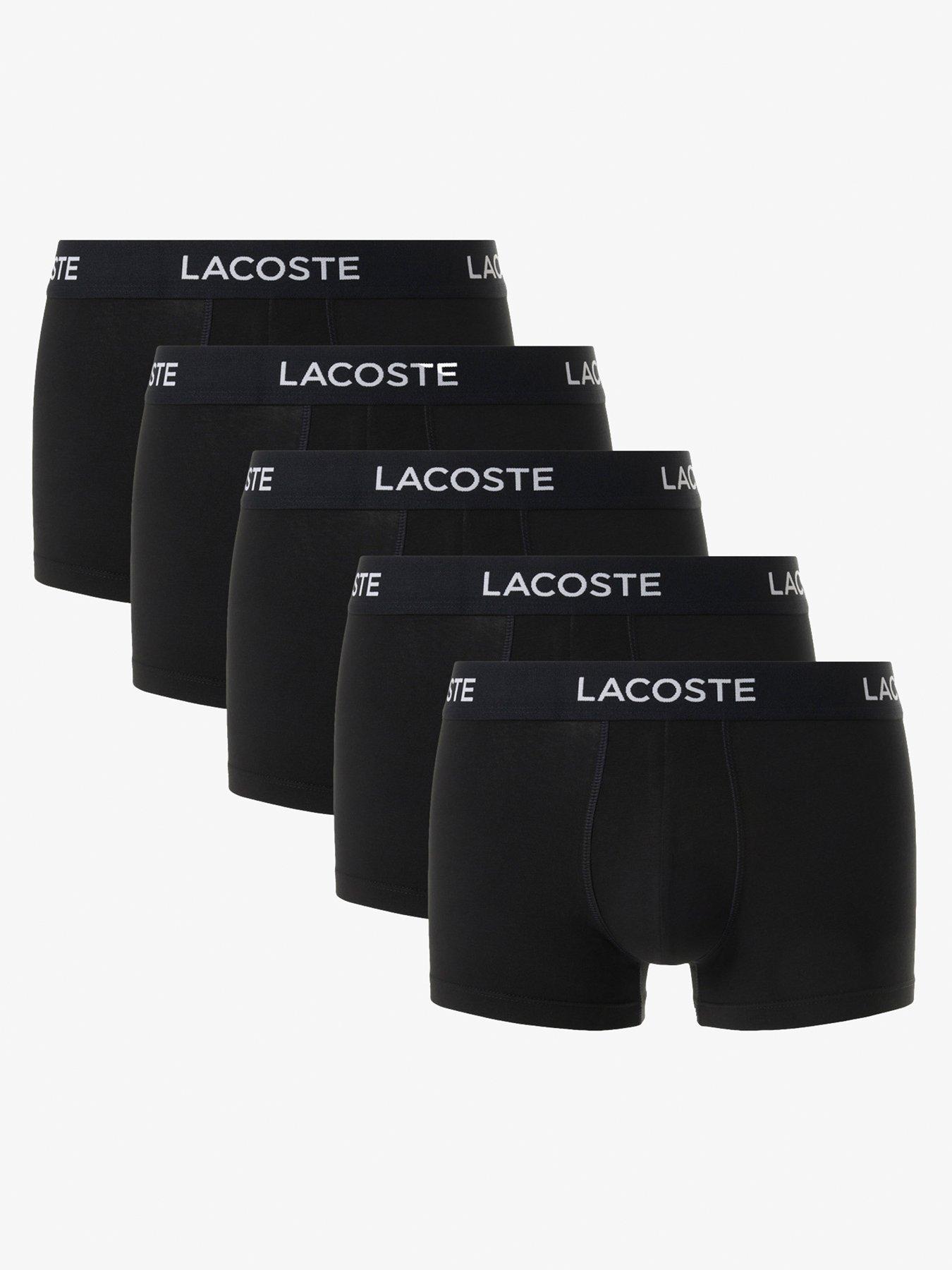 Image 1 of 3 of Lacoste 5 Pack Cotton Trunks- Black