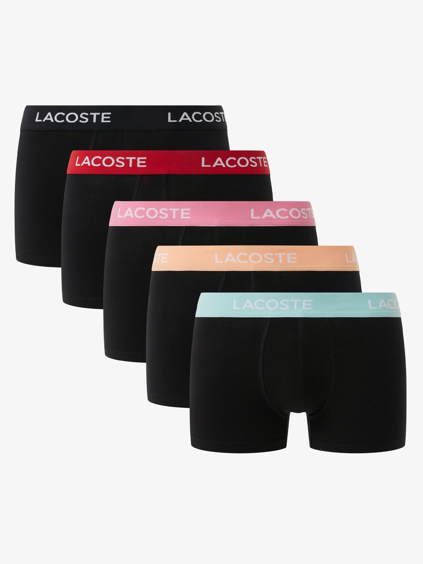 Image 1 of 6 of Lacoste Lacoste 5 Pack Cotton Trunks- Black Multi
