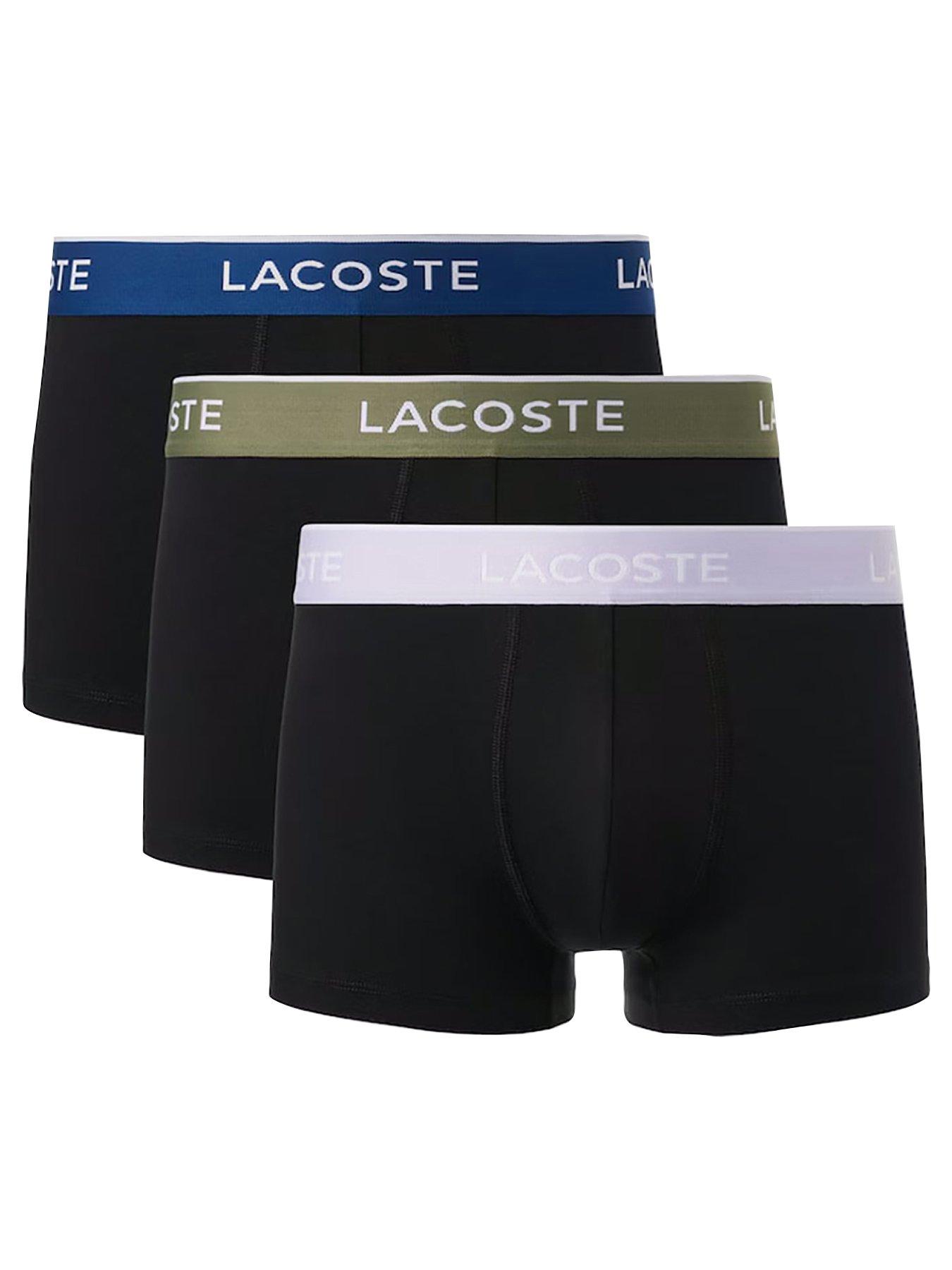 Image 1 of 1 of Lacoste Lacoste 3 Pack Cotton Trunks- Black