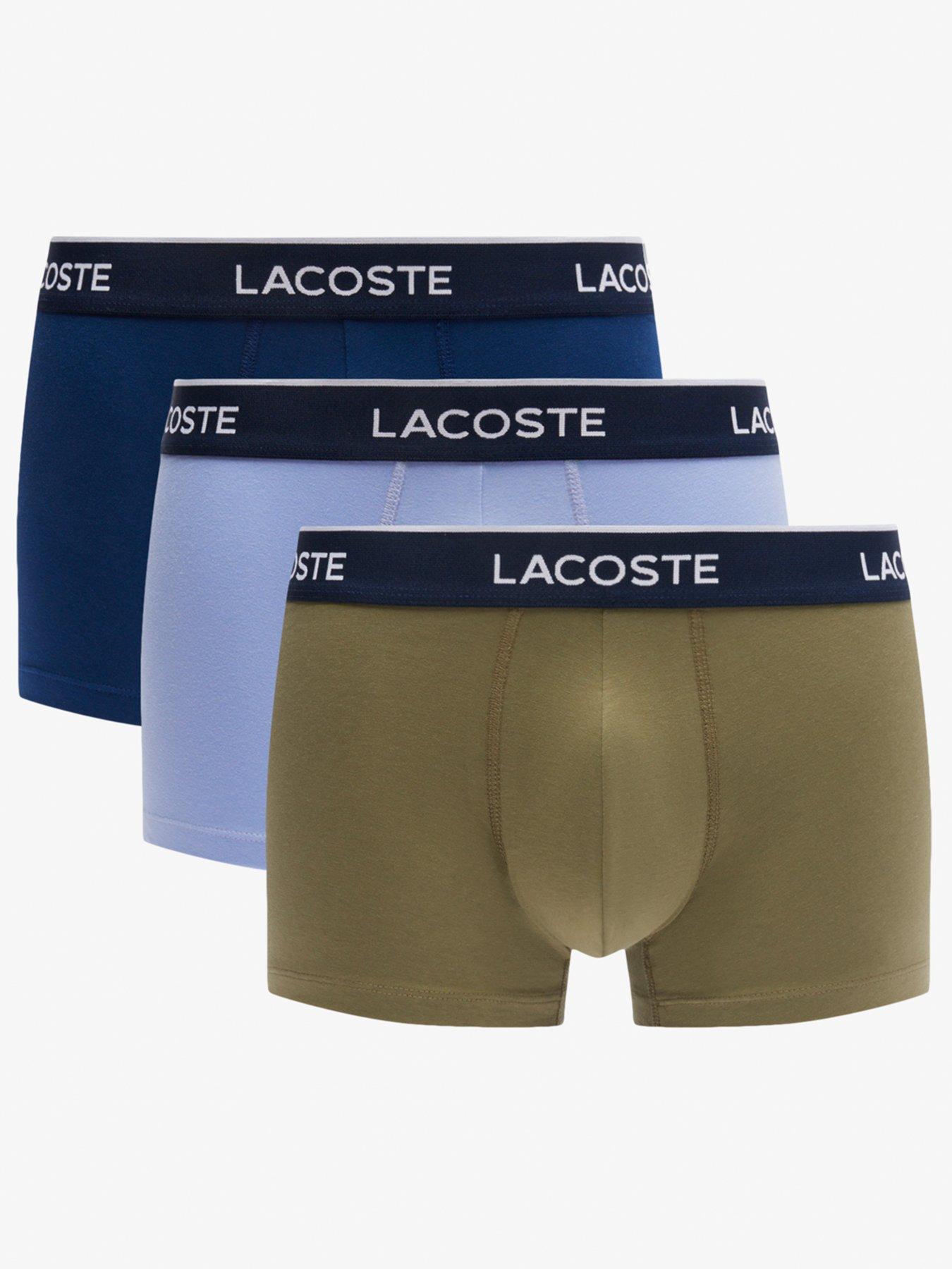 Lacoste 3 Pack Cotton Trunks- Green