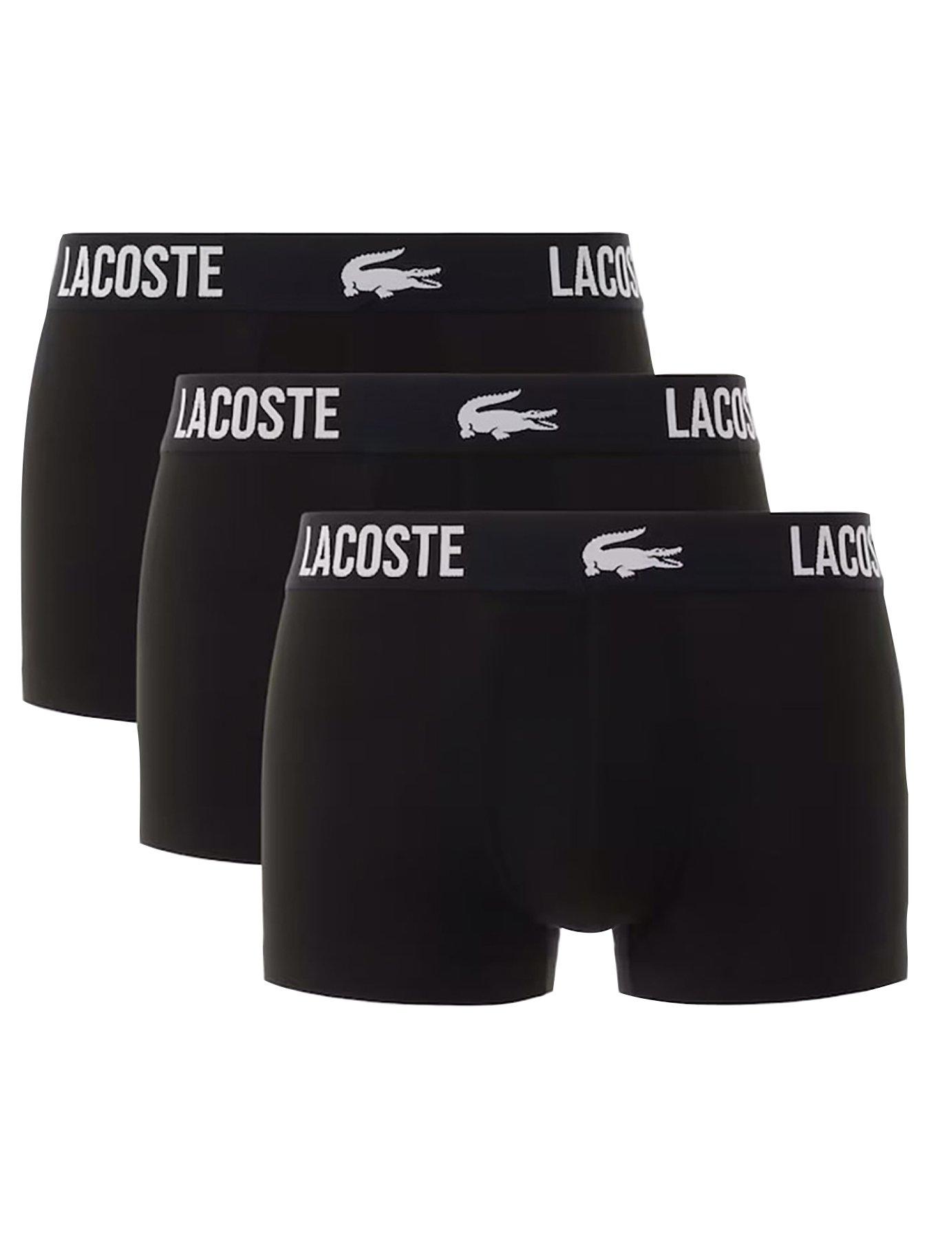 Lacoste Lacoste 3 Pack Cotton Trunks- Black