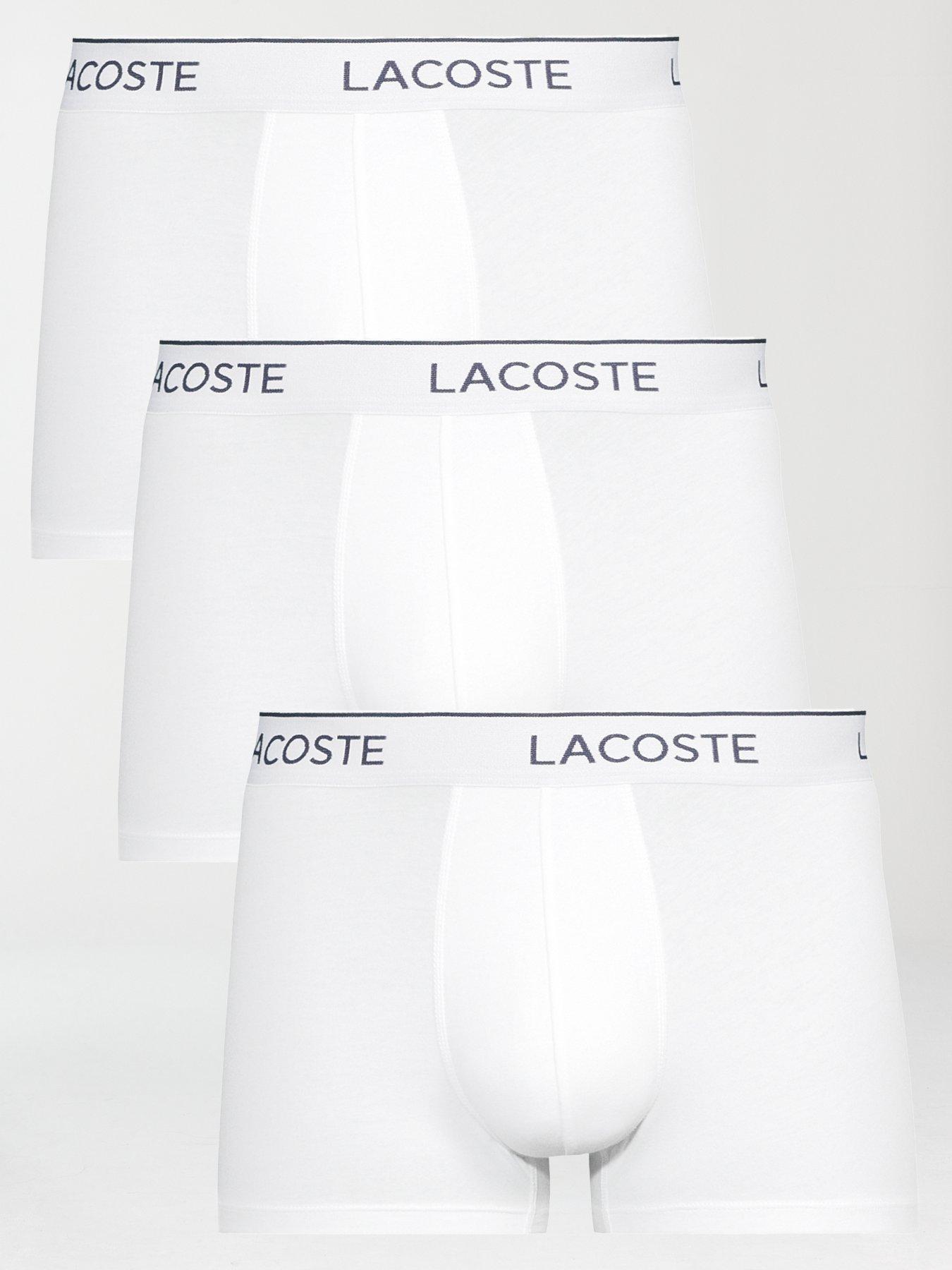 Lacoste Lacoste 3 Pack Cotton Trunks- White