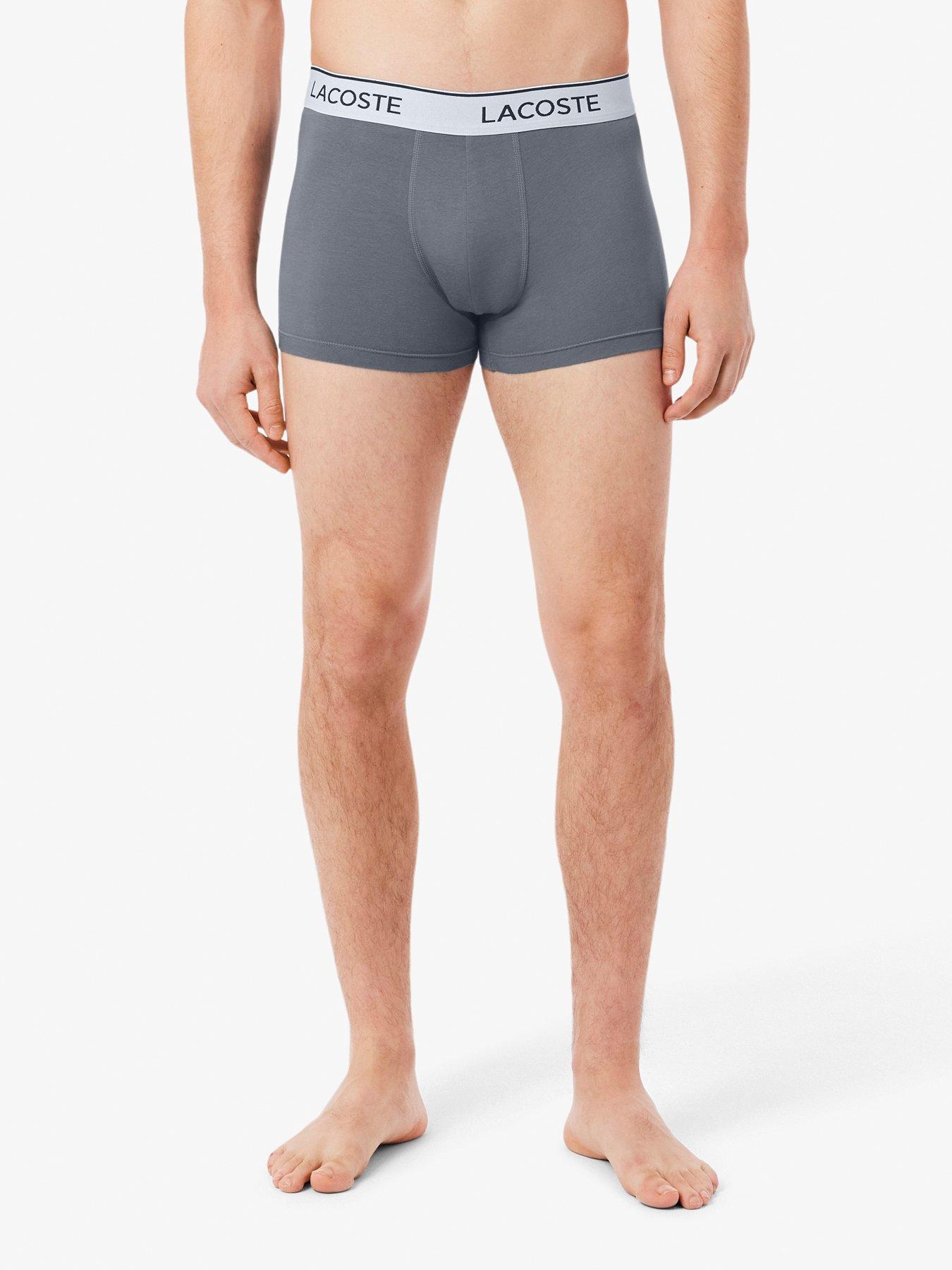 Image 4 of 5 of Lacoste 3 Pack Cotton Trunks- Grey