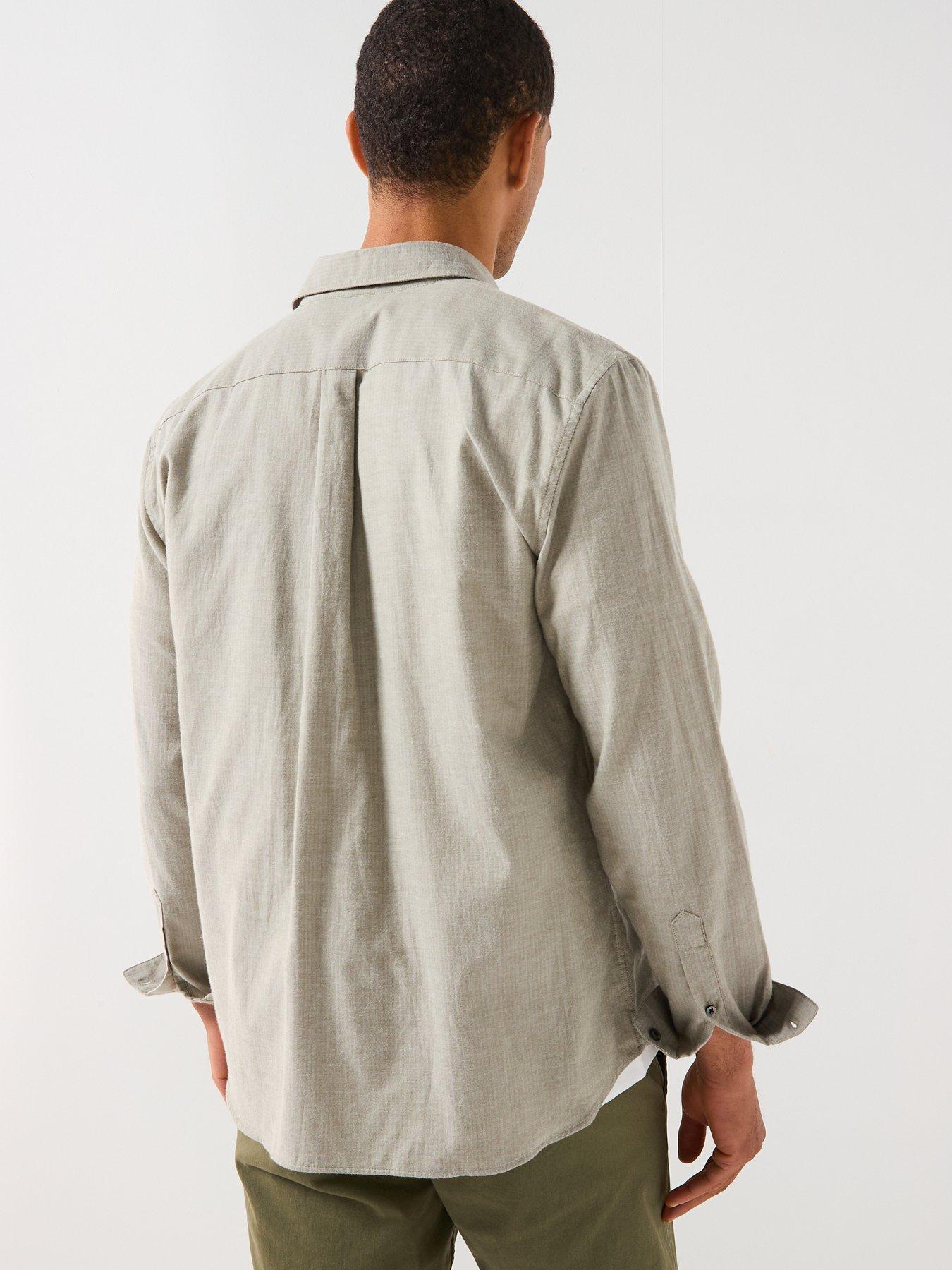 lacoste-fine-herringbone-check-shirt--greystillFront