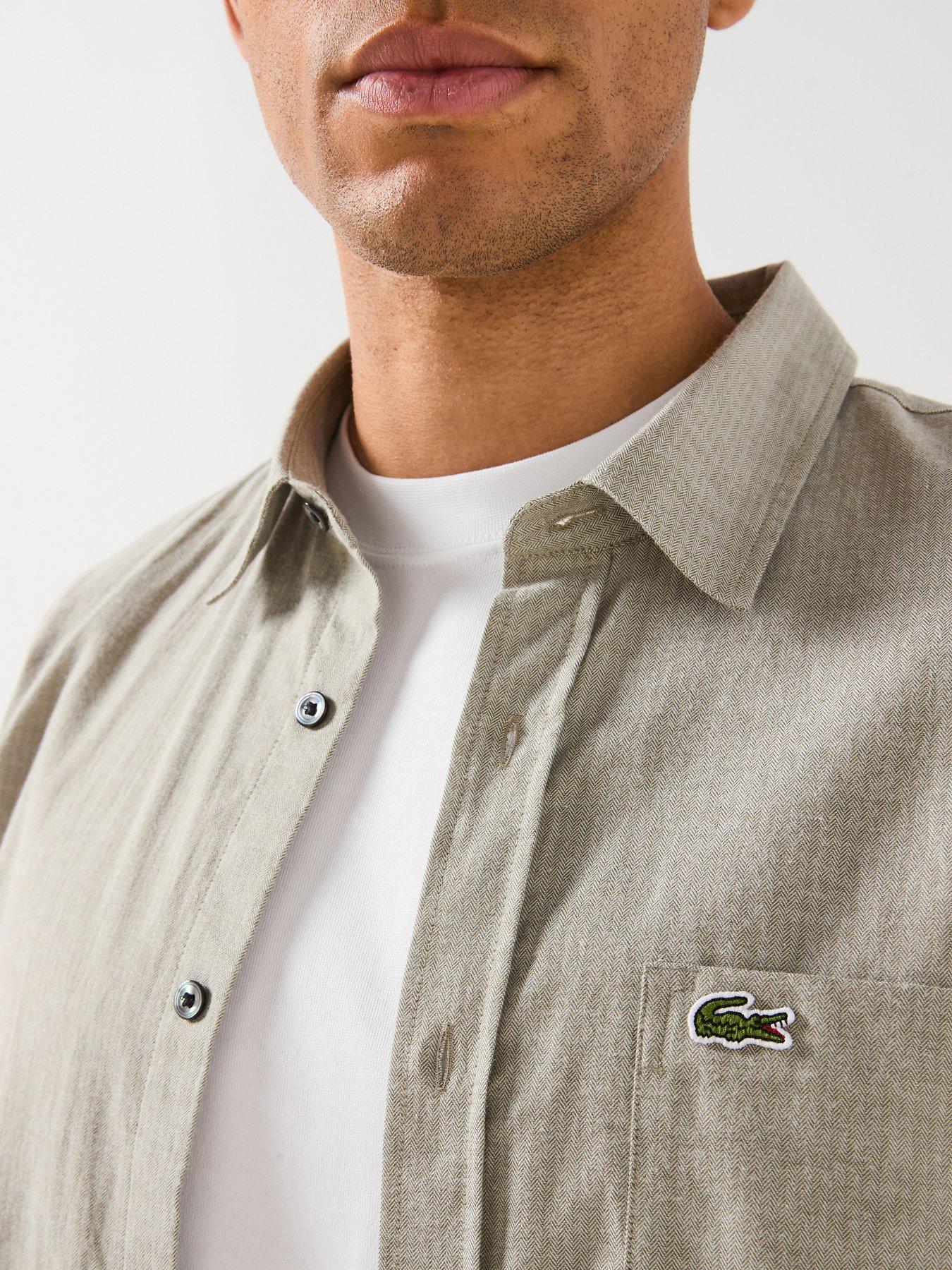 lacoste-fine-herringbone-check-shirt--greydetail