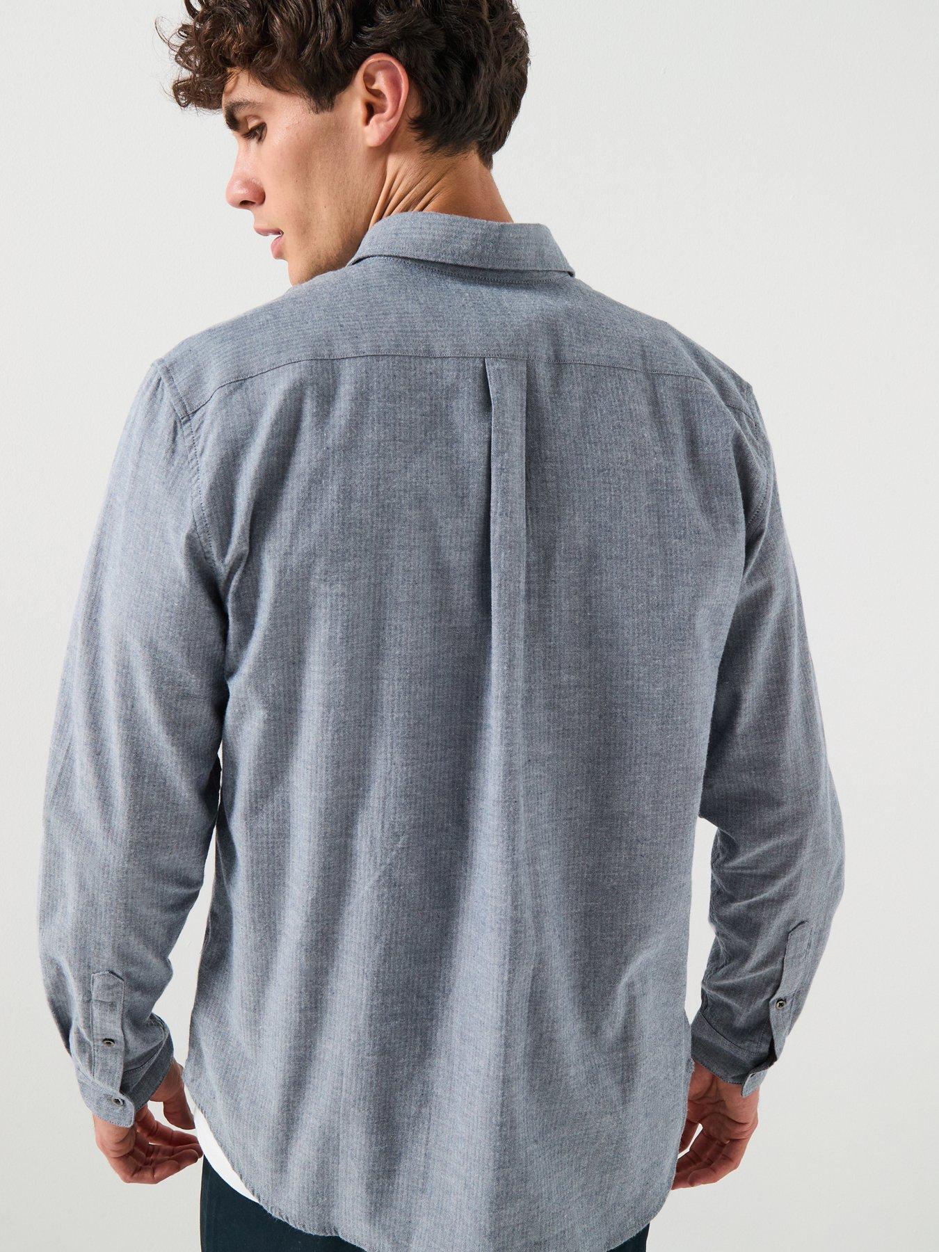 lacoste-fine-herringbone-long-sleeve-check-shirt-bluestillFront