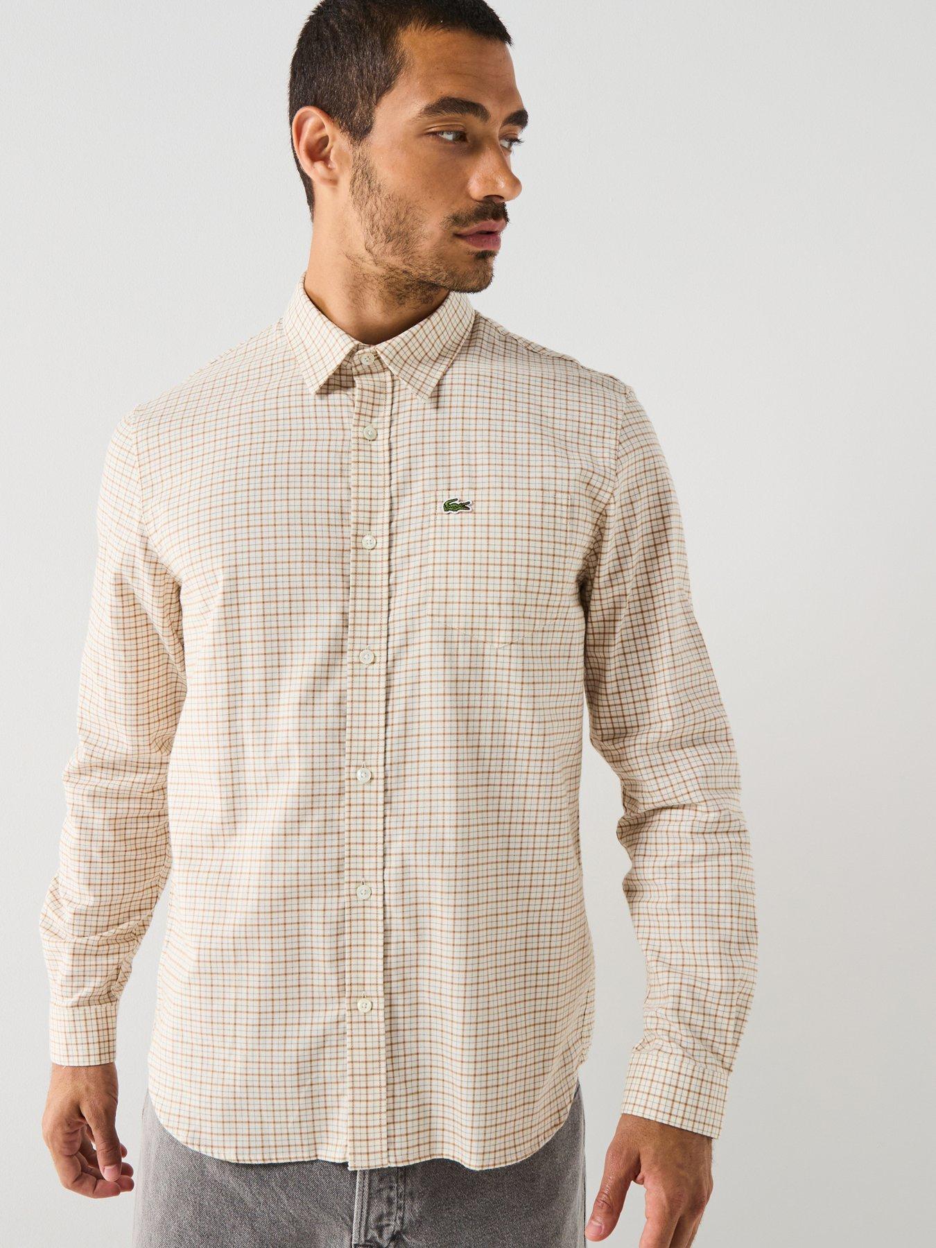 lacoste-casual-checked-flannel-shirt-beige