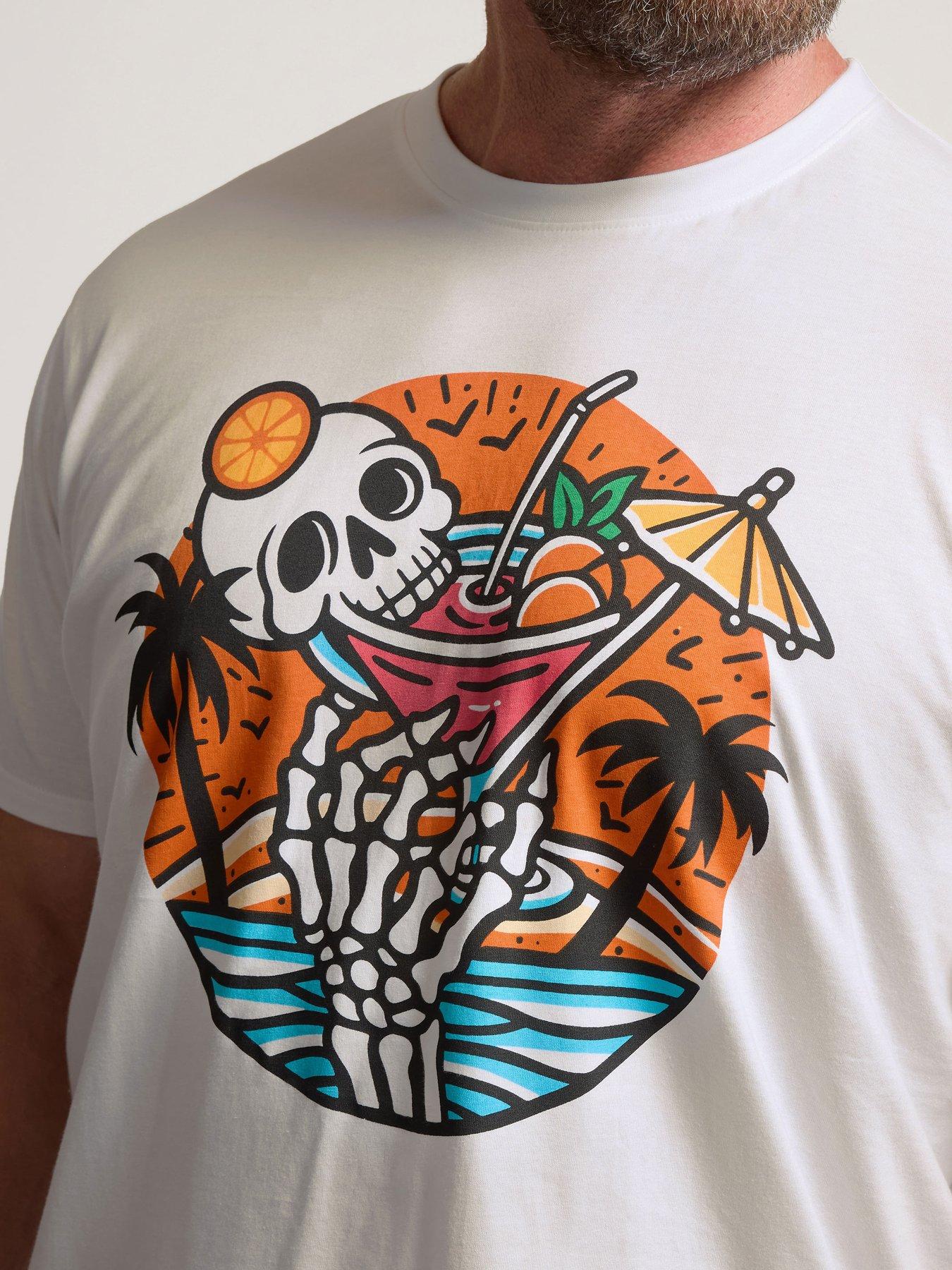 Image 4 of 6 of BadRhino Skull T-Shirt - White