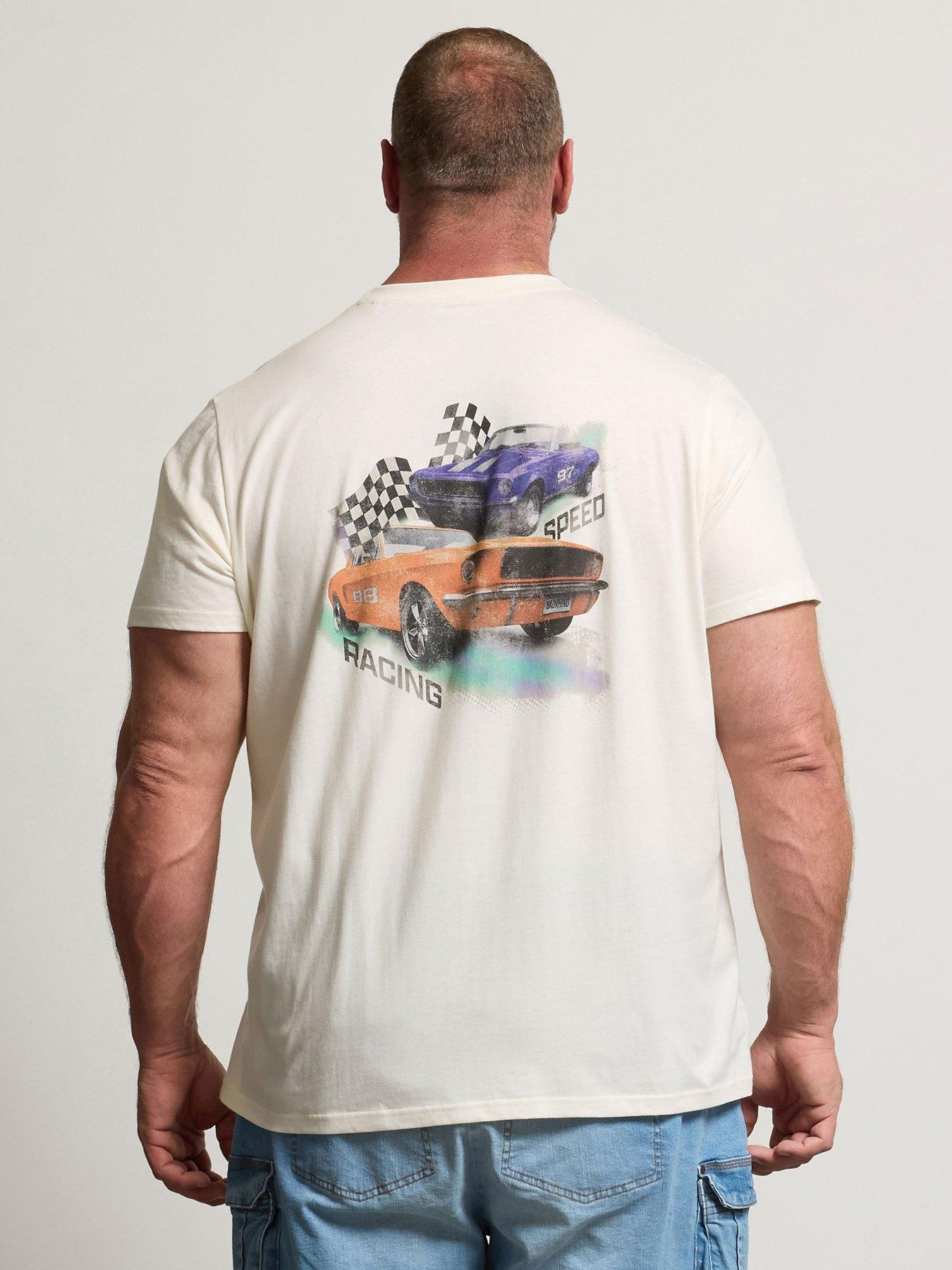 Image 2 of 6 of BadRhino Racing Car Graphic T-Shirt - White
