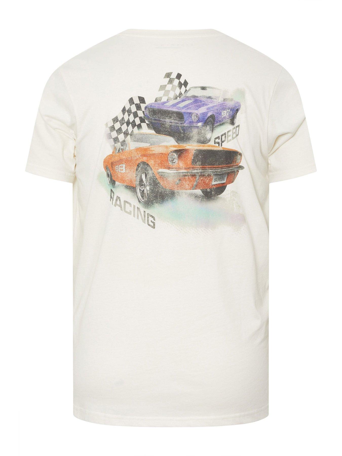 Image 6 of 6 of BadRhino Racing Car Graphic T-Shirt - White