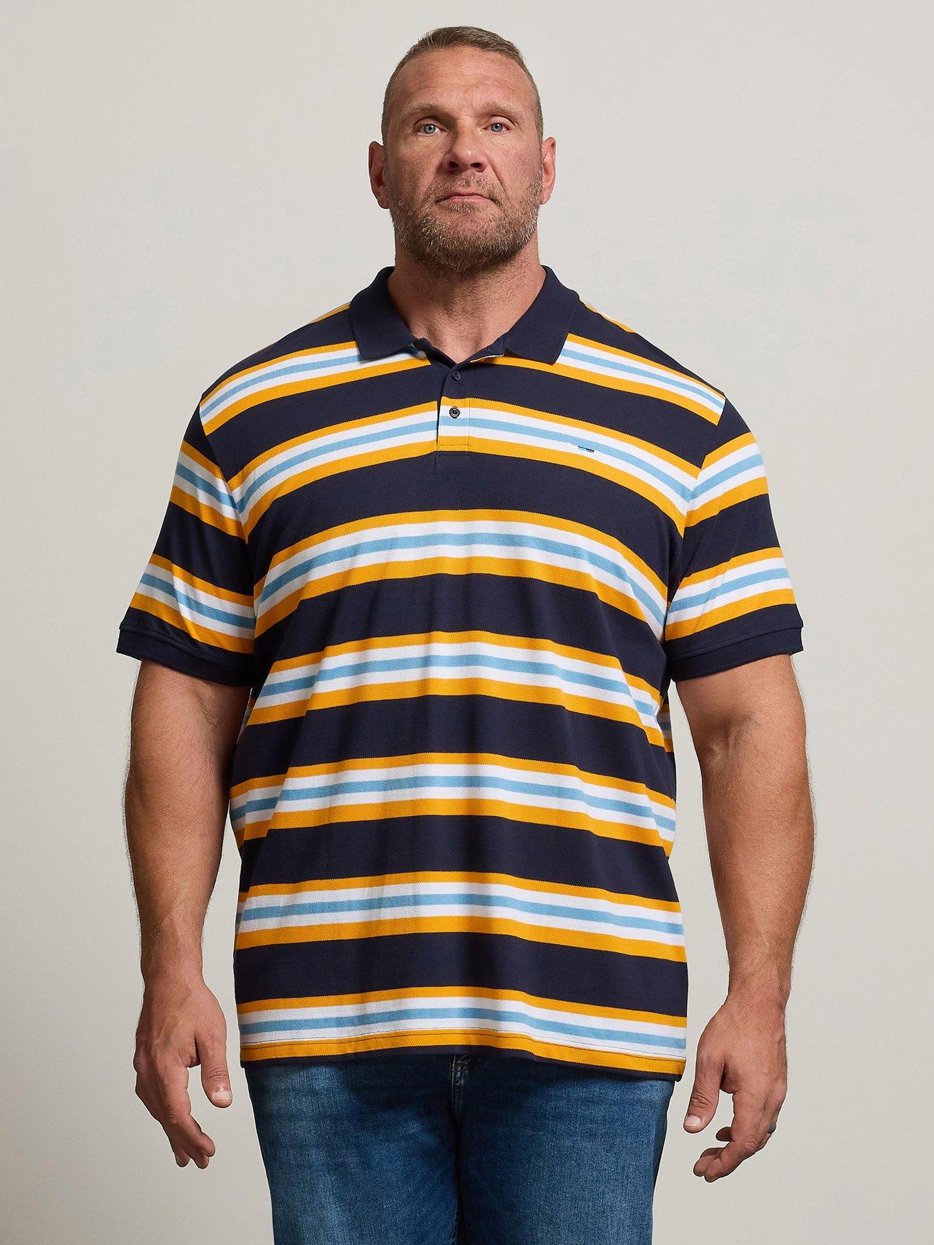 Image 1 of 4 of BadRhino Stripe Polo Shirt - Blue