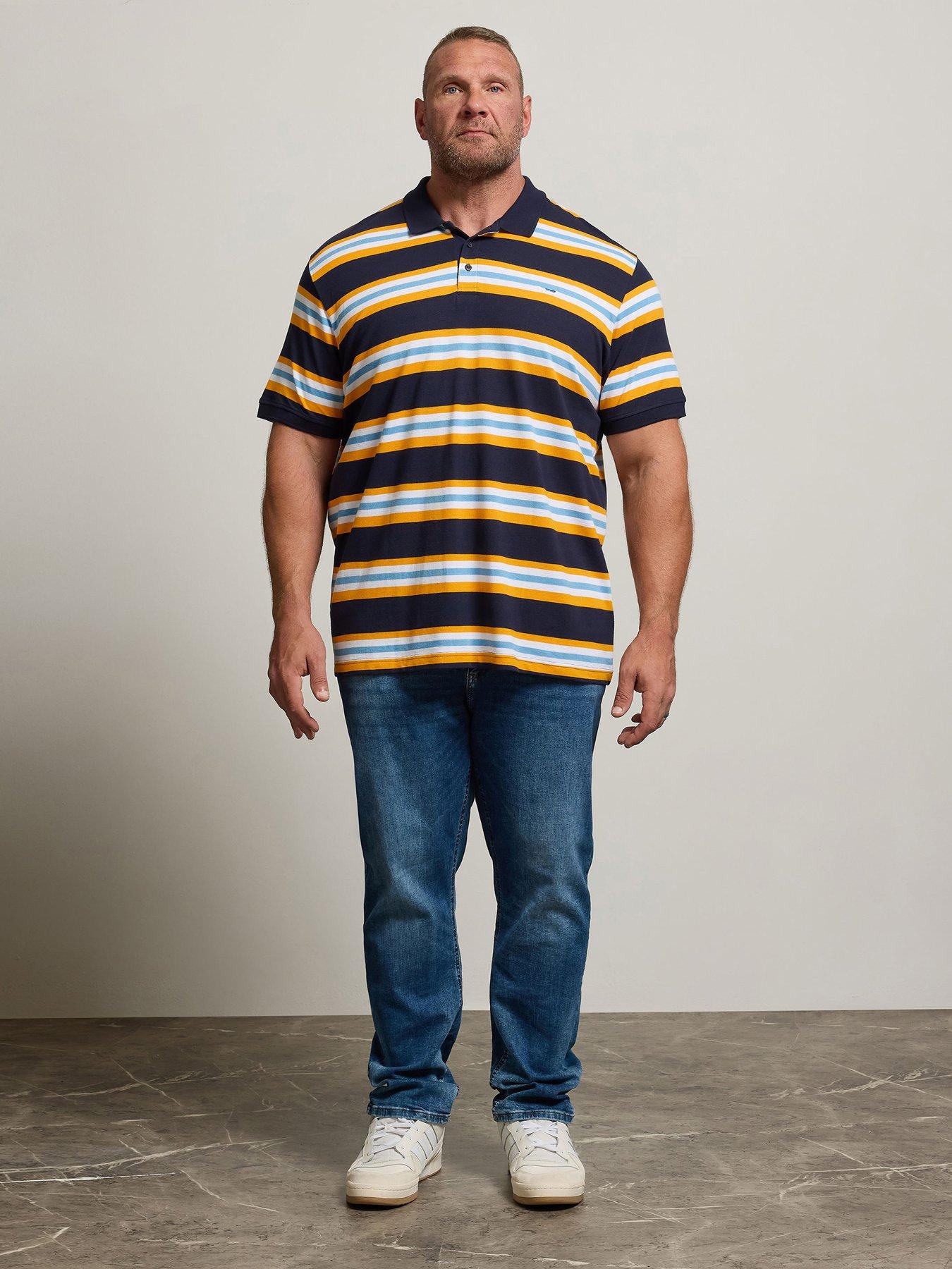 Image 3 of 4 of BadRhino Stripe Polo Shirt - Blue