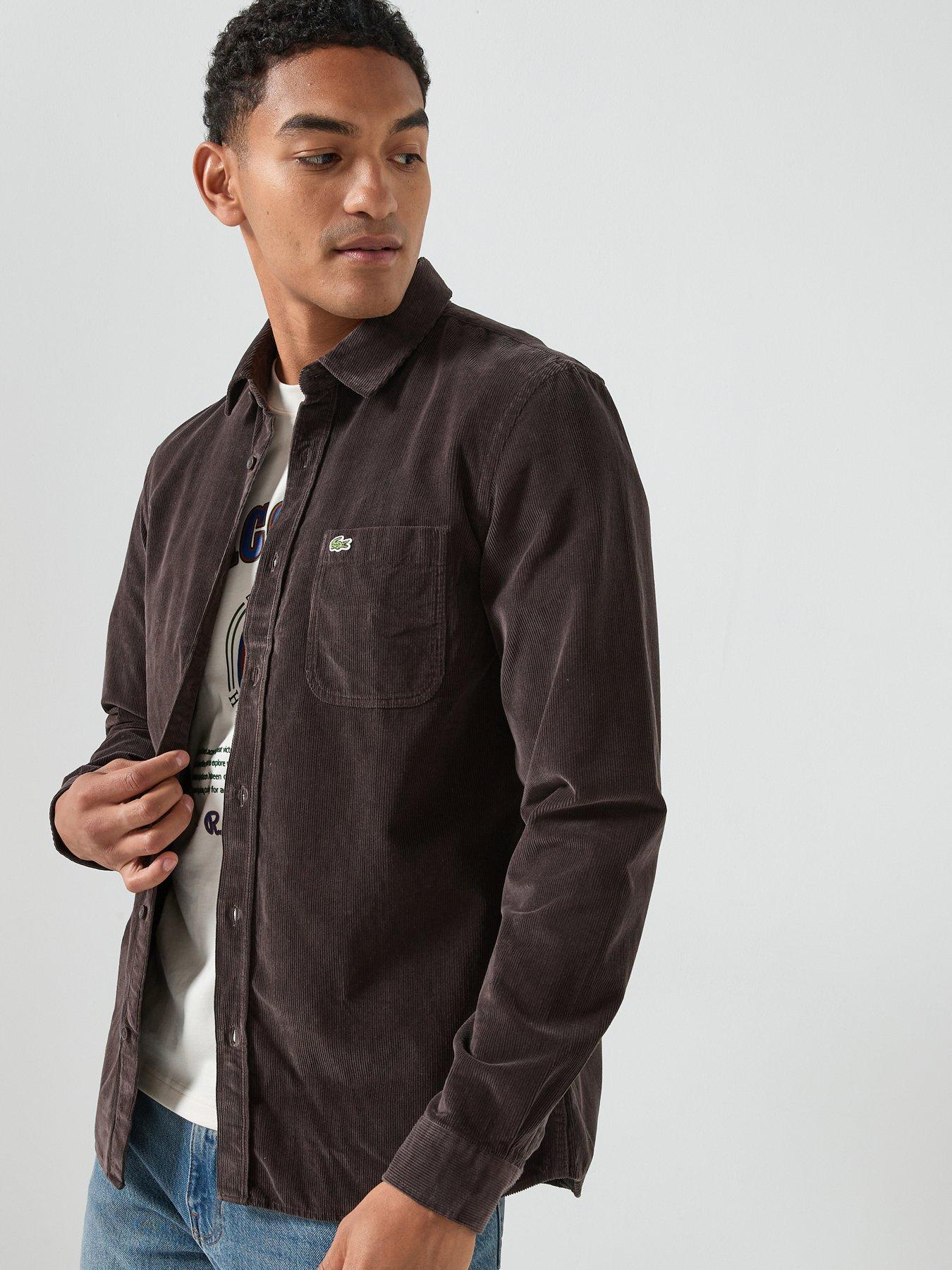 lacoste-lacoste-regular-fit-corduroy-shirt--brown
