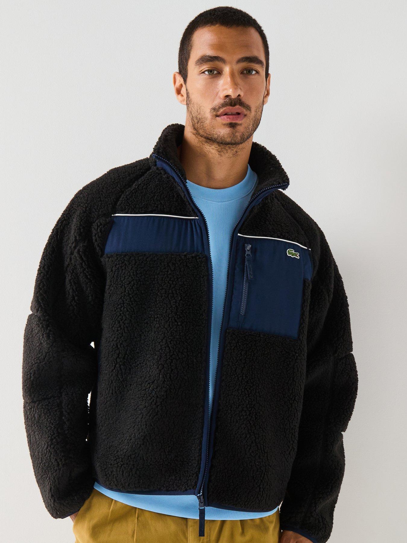 Image 1 of 5 of Lacoste Colourblock Fleece Zipped Jacket&nbsp;- Black
