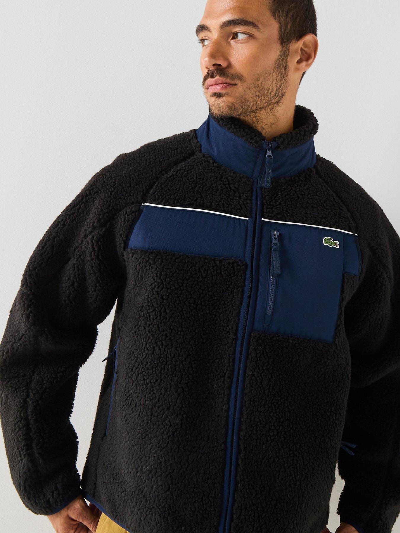 Image 5 of 5 of Lacoste Colourblock Fleece Zipped Jacket&nbsp;- Black