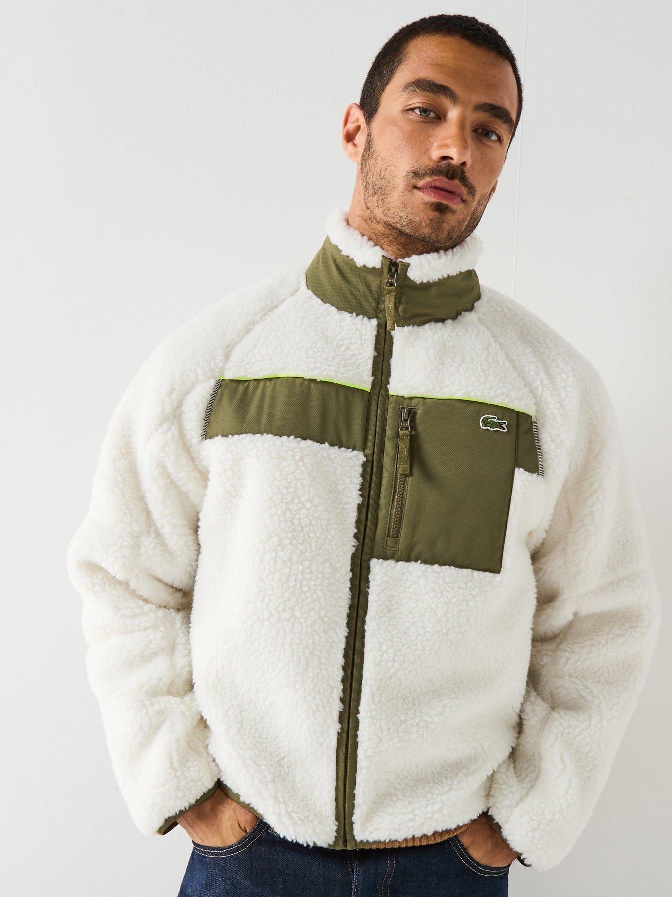 Lacoste Colourblock Fleece Zipped Jacket - White