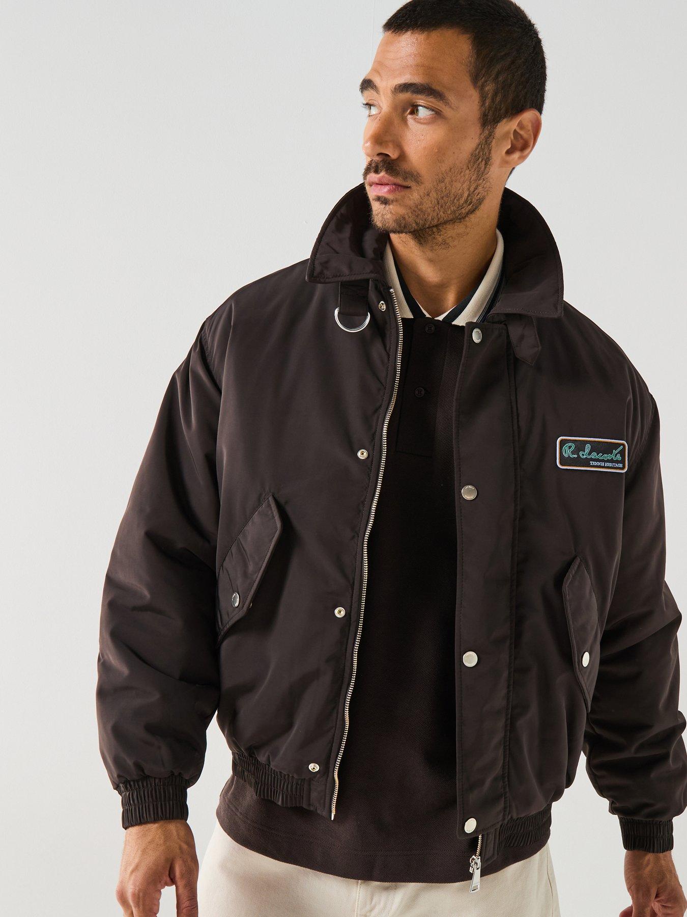 Lacoste Lacoste Heavyweight Padded Bomber Jacket- Brown