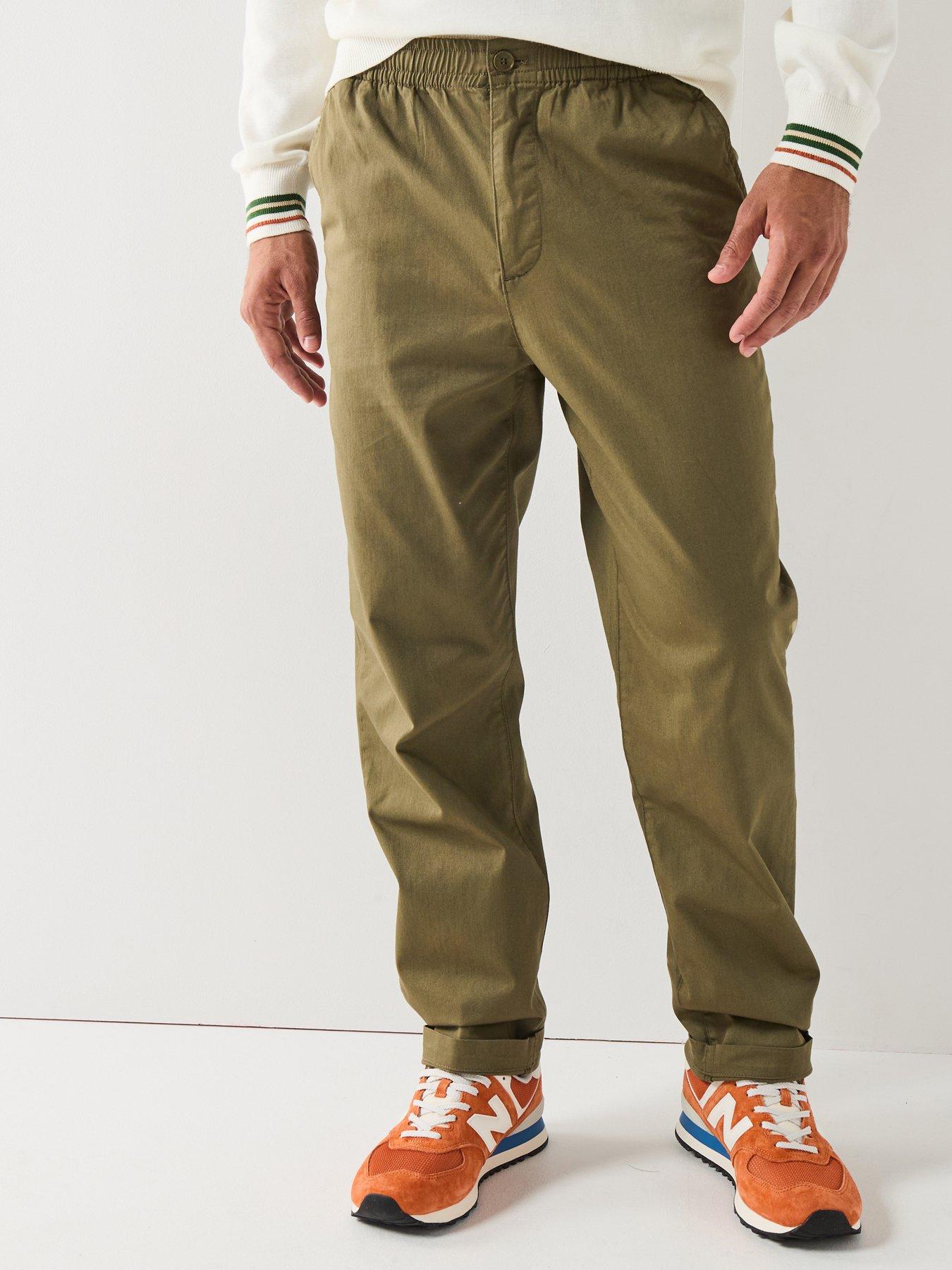 Lacoste Elastic Waist Stretch Chino Trousers- Green