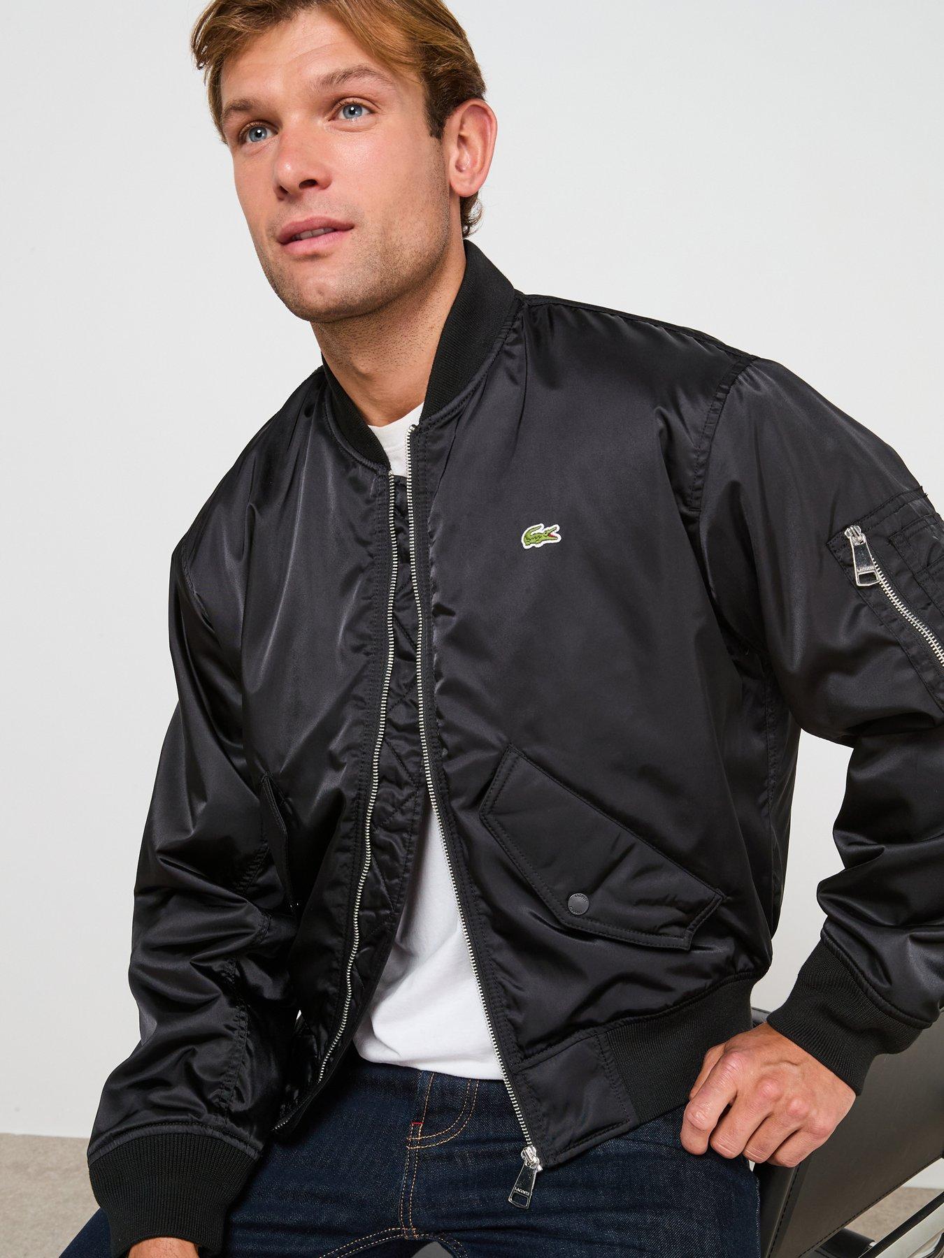 lacoste-lacoste-showerproof-padded-bomber-jacket--blackfront